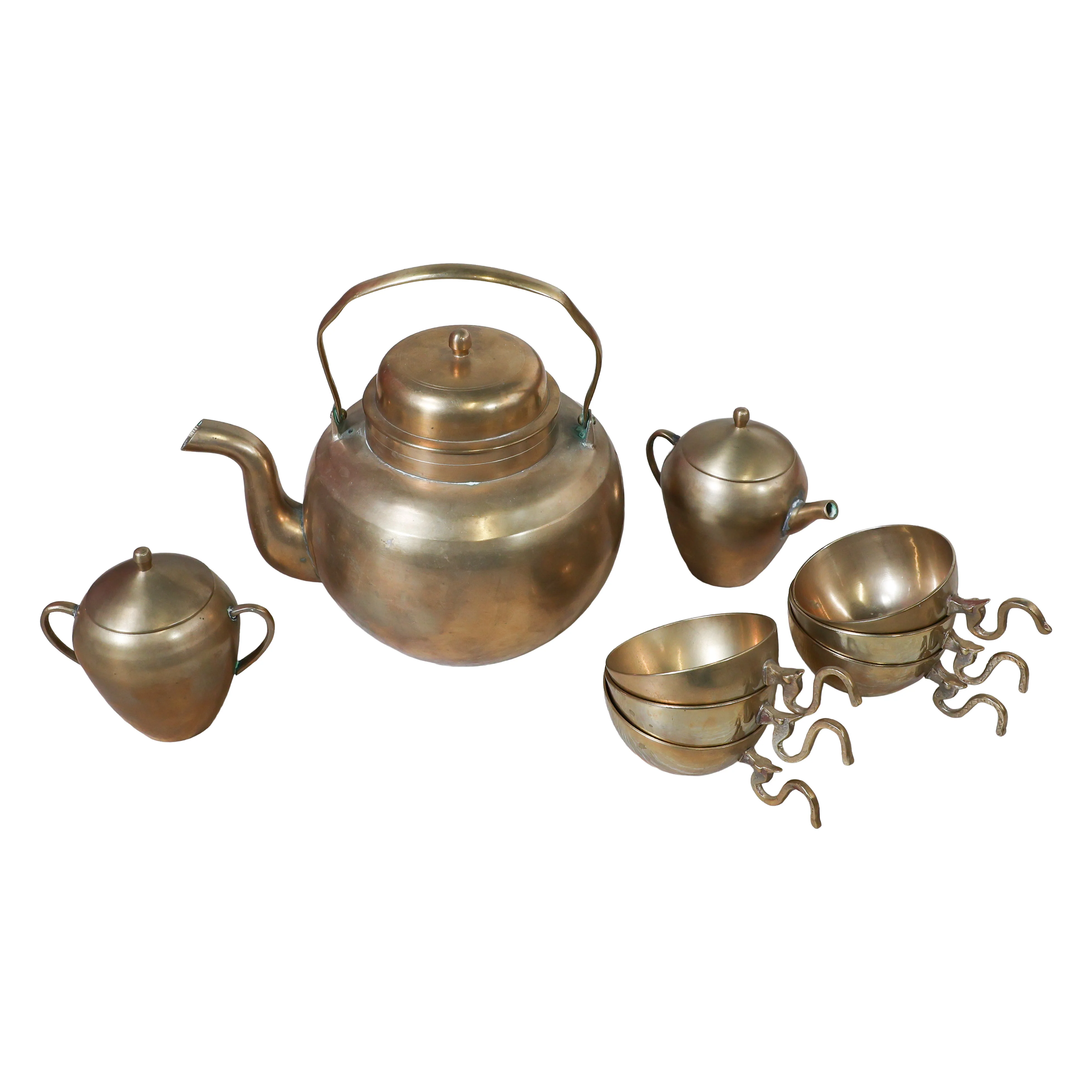 9 Piece Brass Tea Set