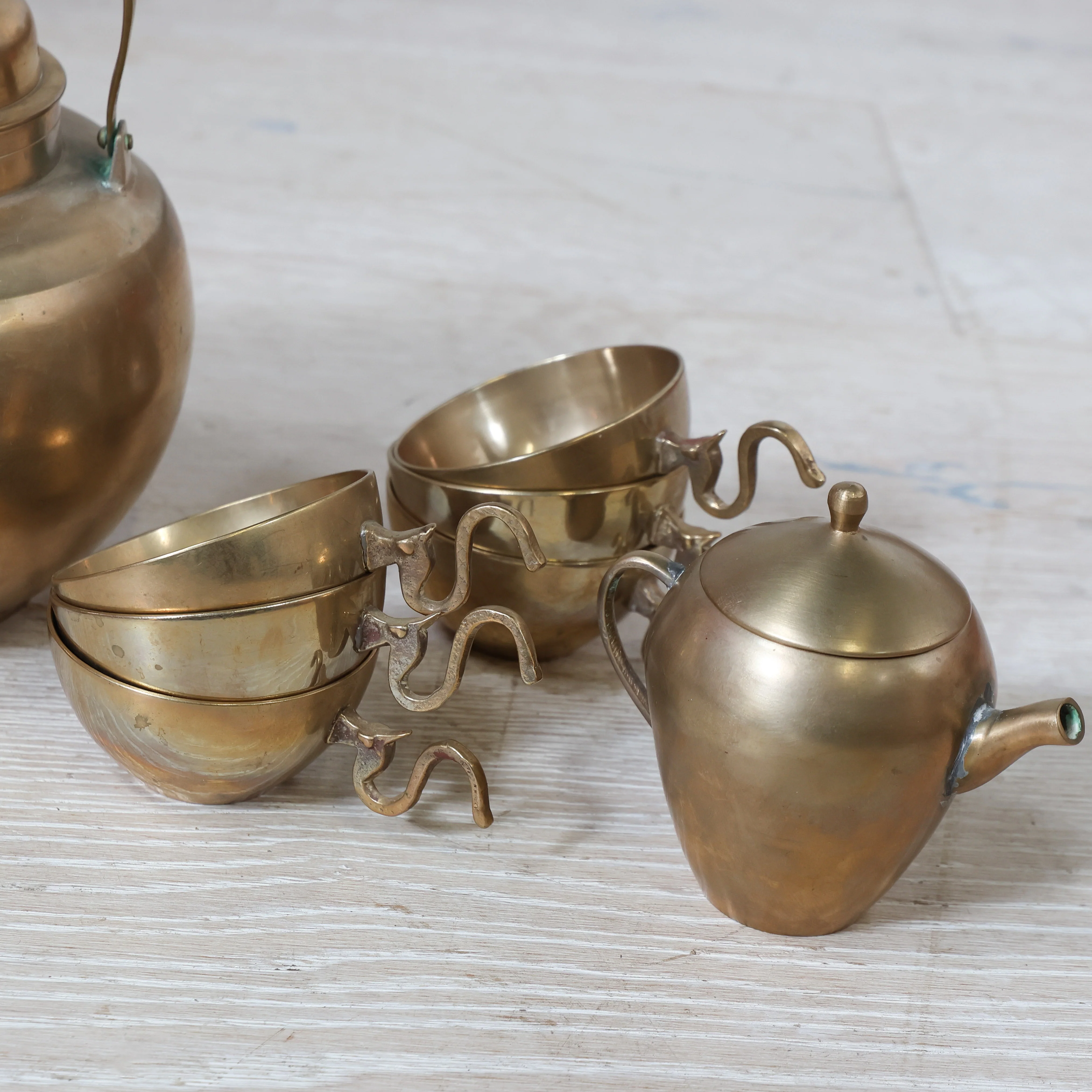 9 Piece Brass Tea Set - Image 3