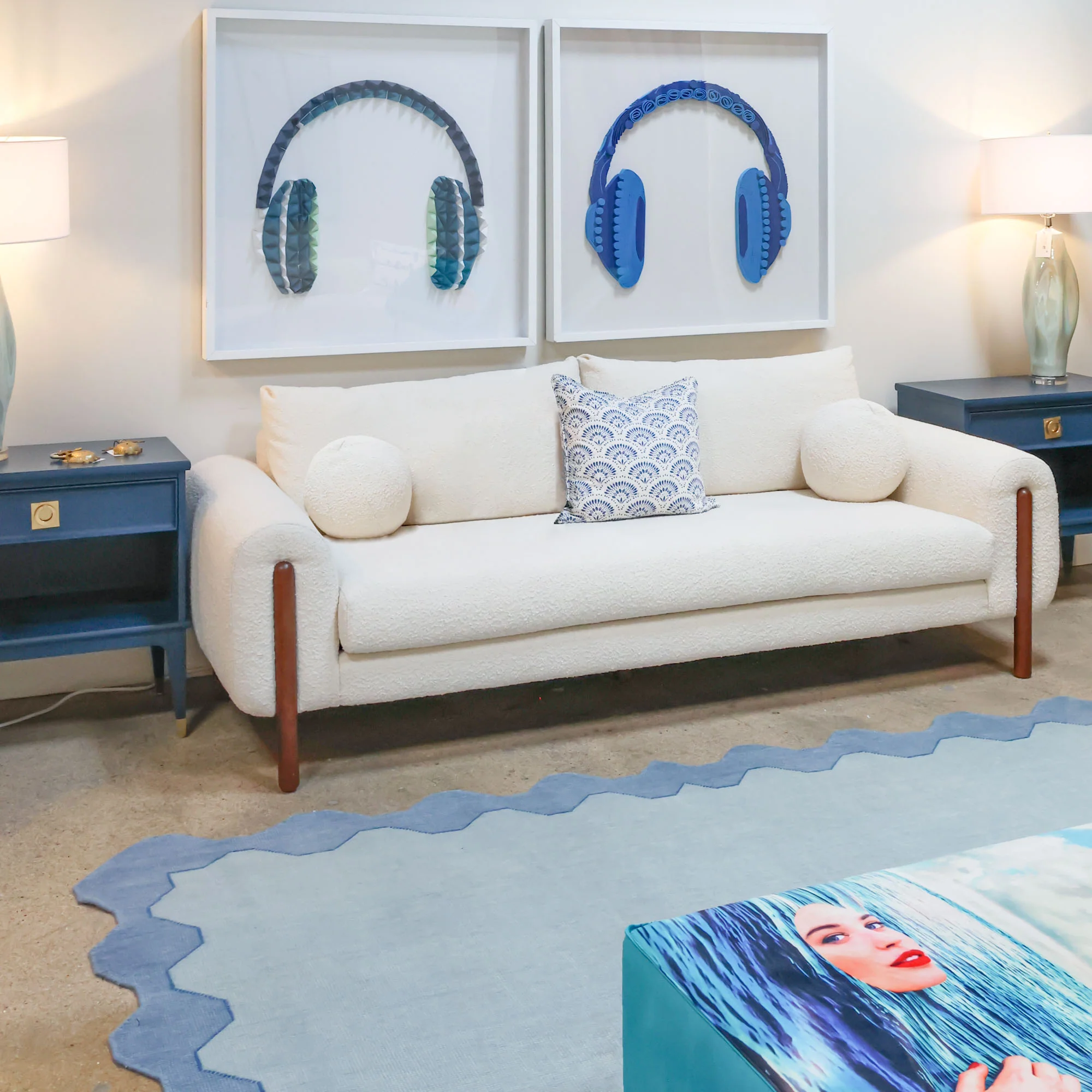 Andrews Ice Blue Turkish Knot Rug - Image 2