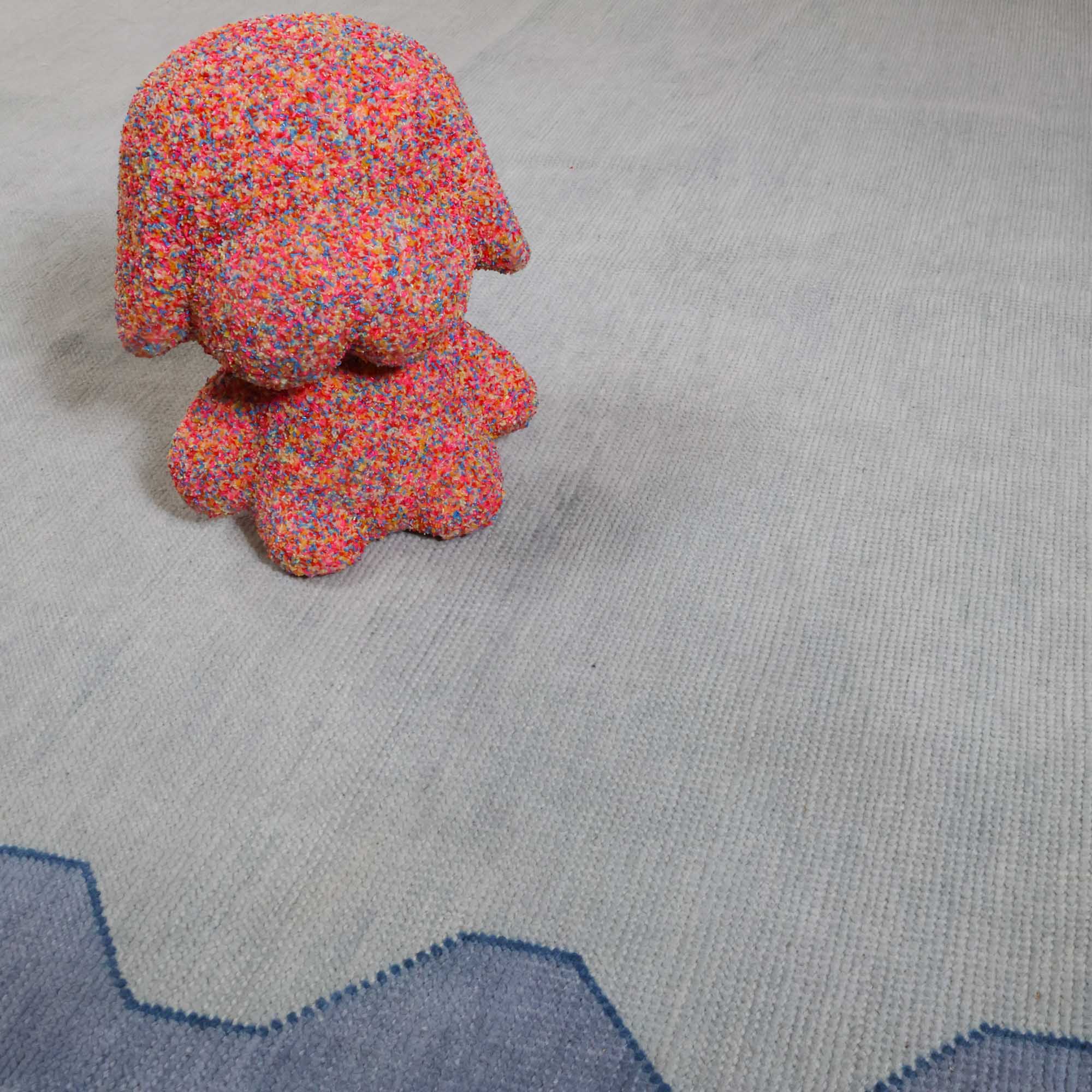 Andrews Ice Blue Turkish Knot Rug - Image 3