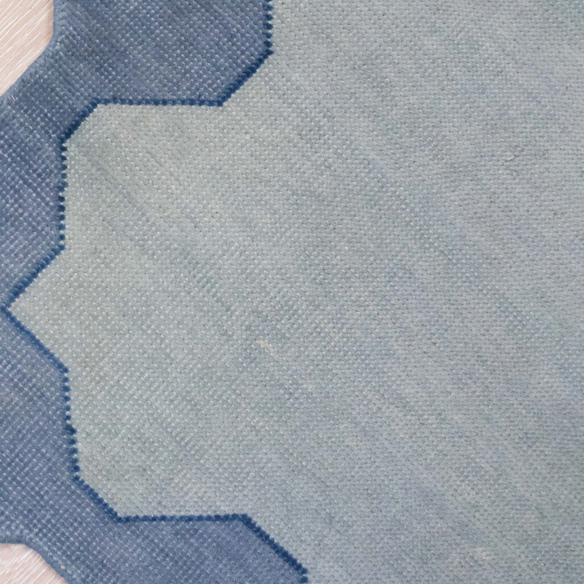 Andrews Ice Blue Turkish Knot Rug - Image 4