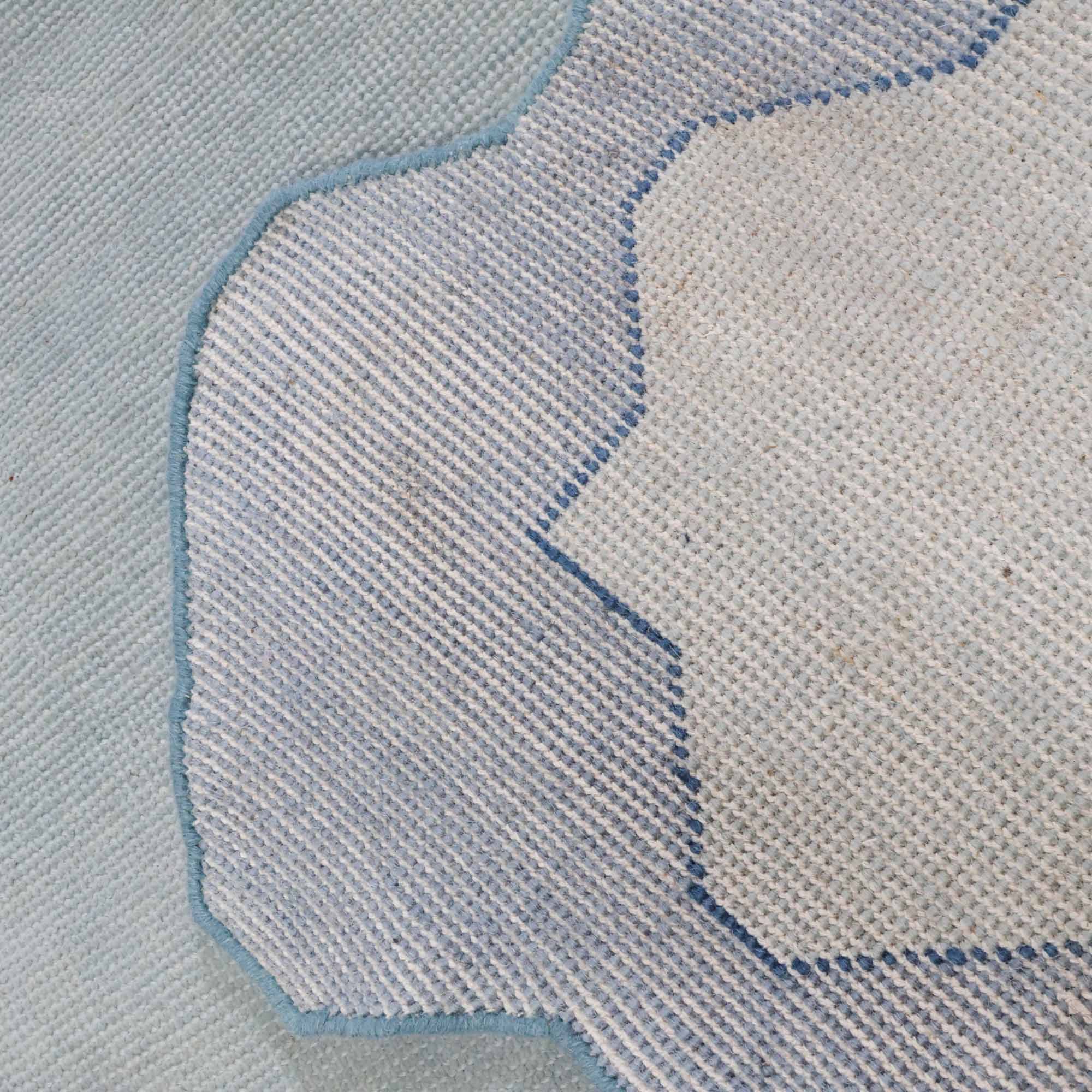 Andrews Ice Blue Turkish Knot Rug - Image 5