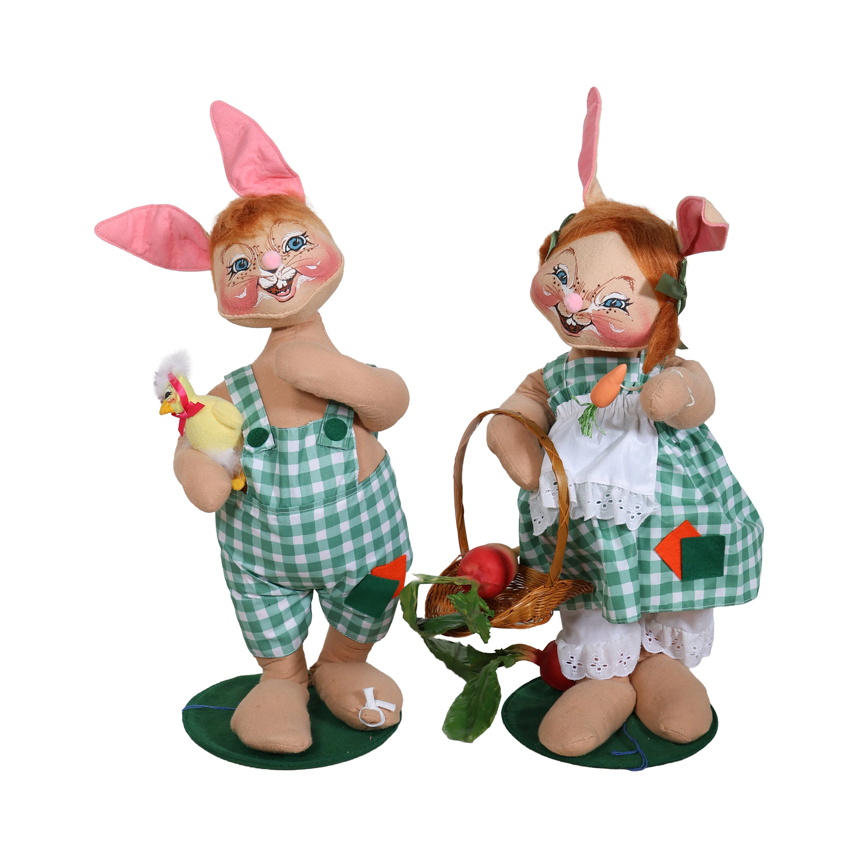 Annalee Gingham Easter Bunny Couple