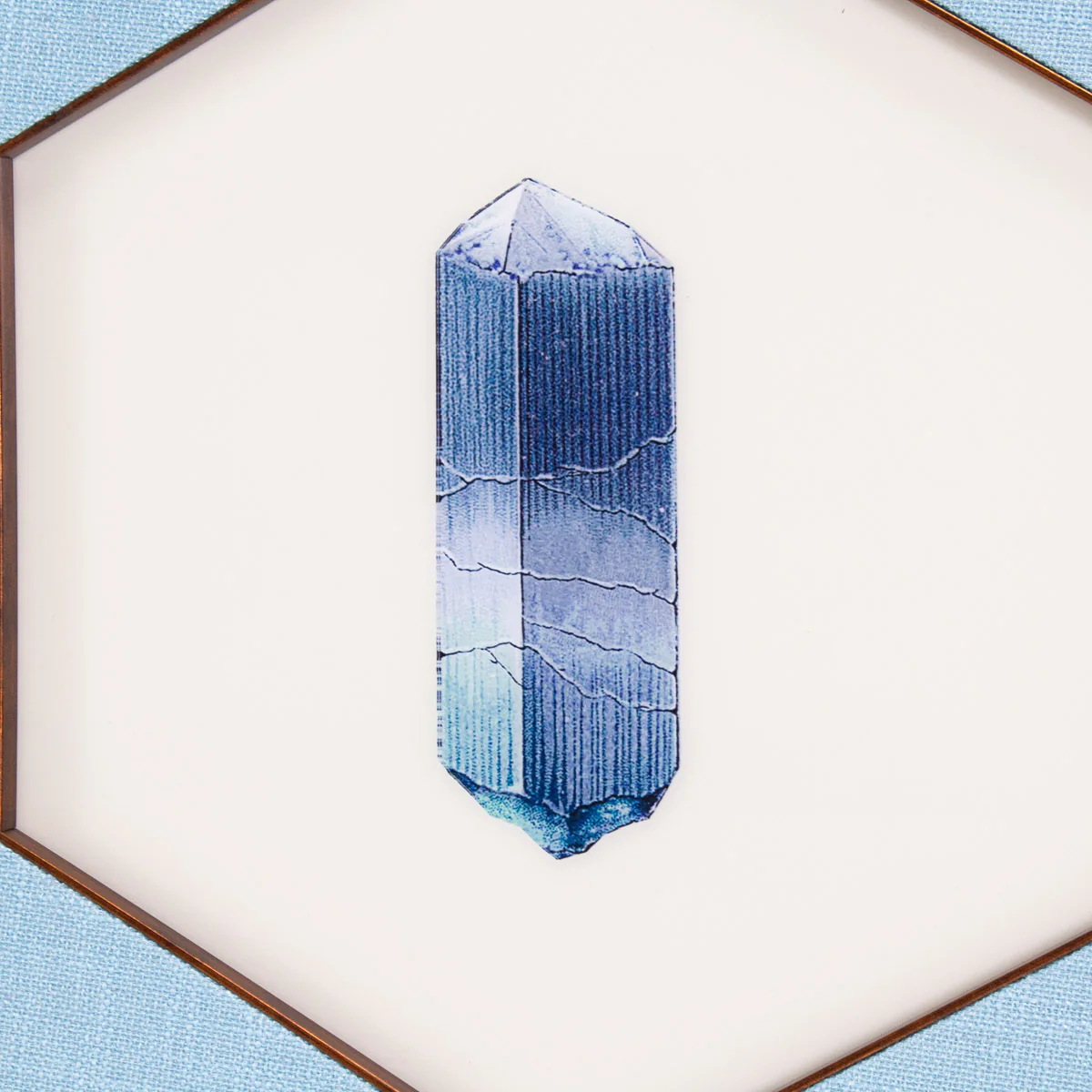 Aqua Gemstone Hexagon Art - Set of 5 - Image 5
