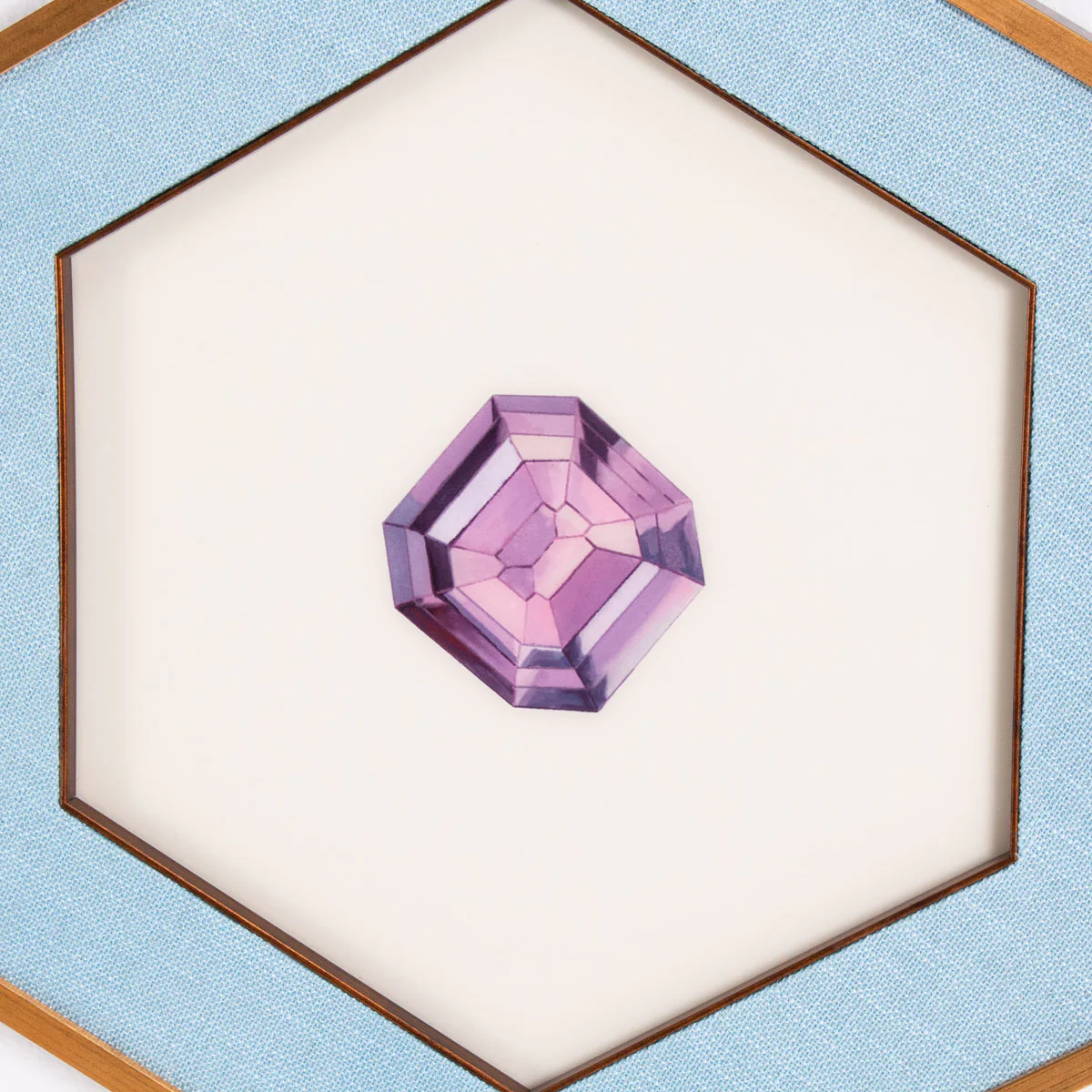Aqua Gemstone Hexagon Art - Set of 5 - Image 6