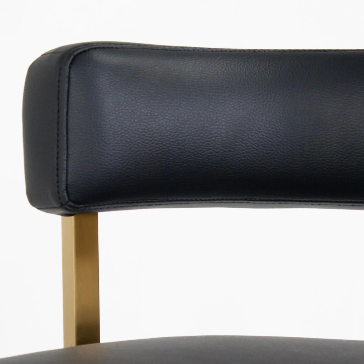 Ballantine Counter Stool in Black Leather Brass - Image 3