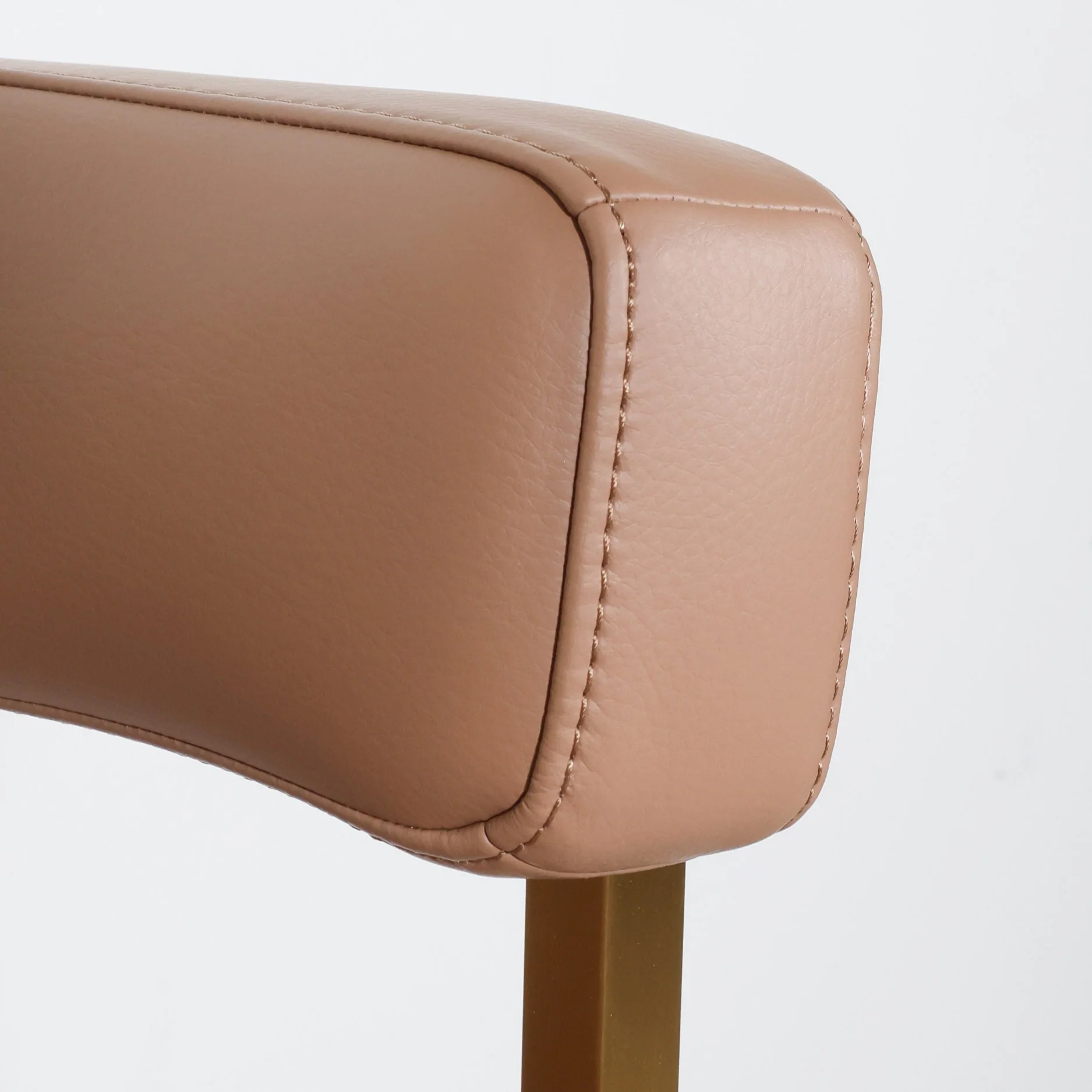 Ballantine Counter Stool in Tan Leather Brass - Image 3