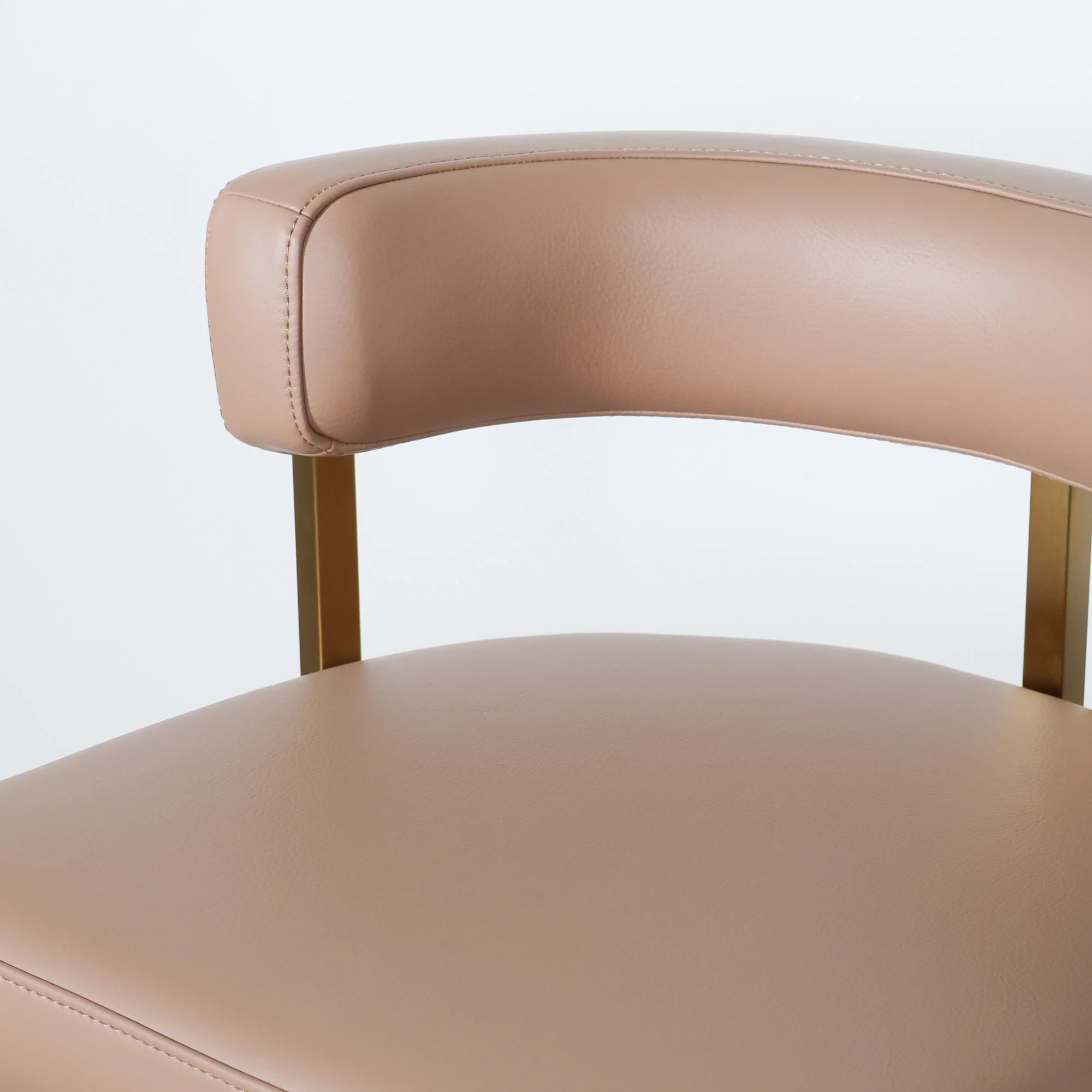 Ballantine Counter Stool in Tan Leather Brass - Image 4