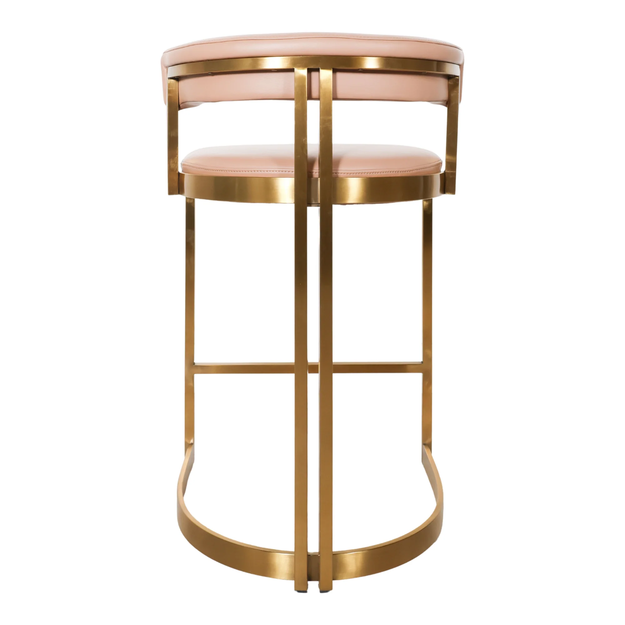 Ballantine Counter Stool in Tan Leather Brass - Image 5