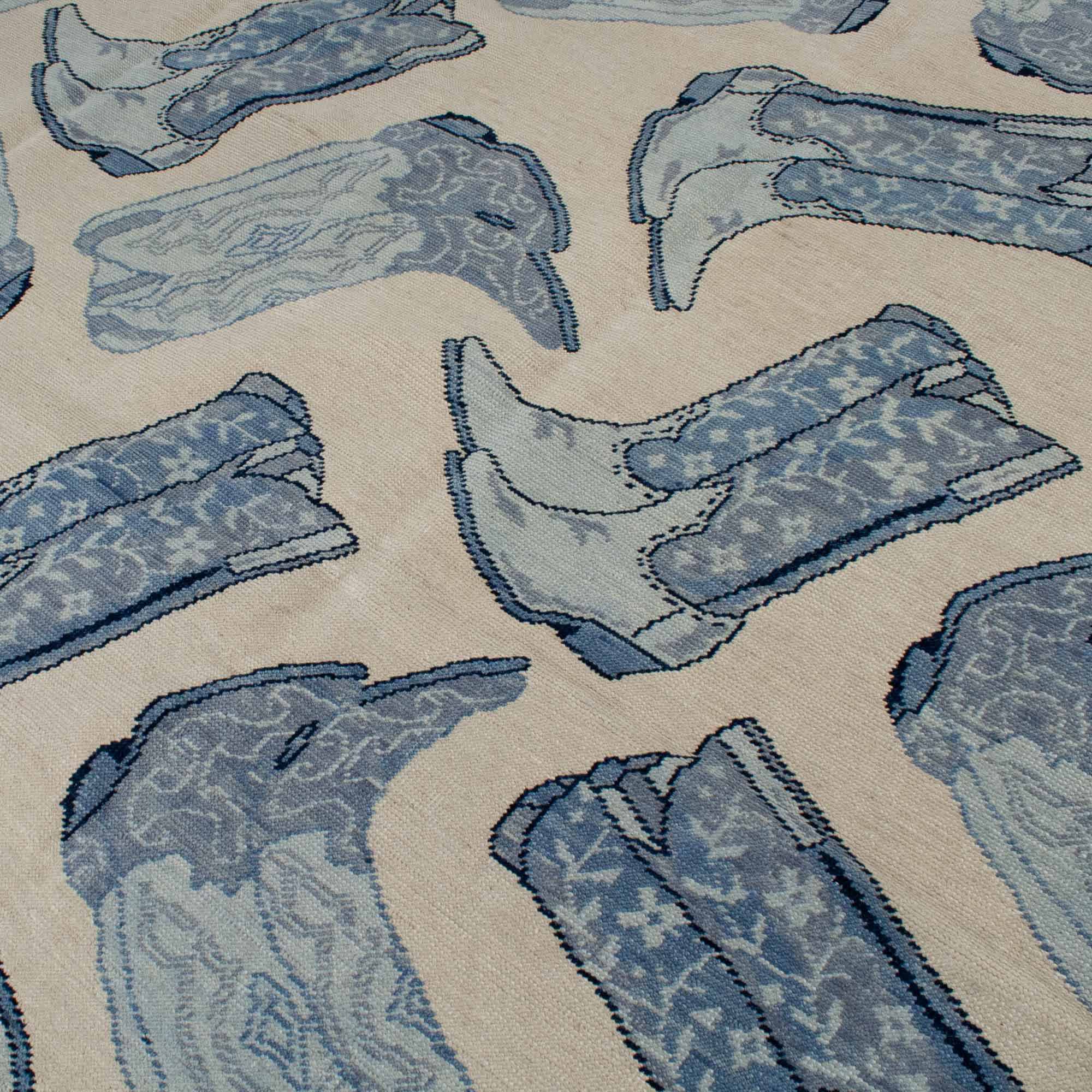 Blue Kicker Turkish Knot Rug - Image 6