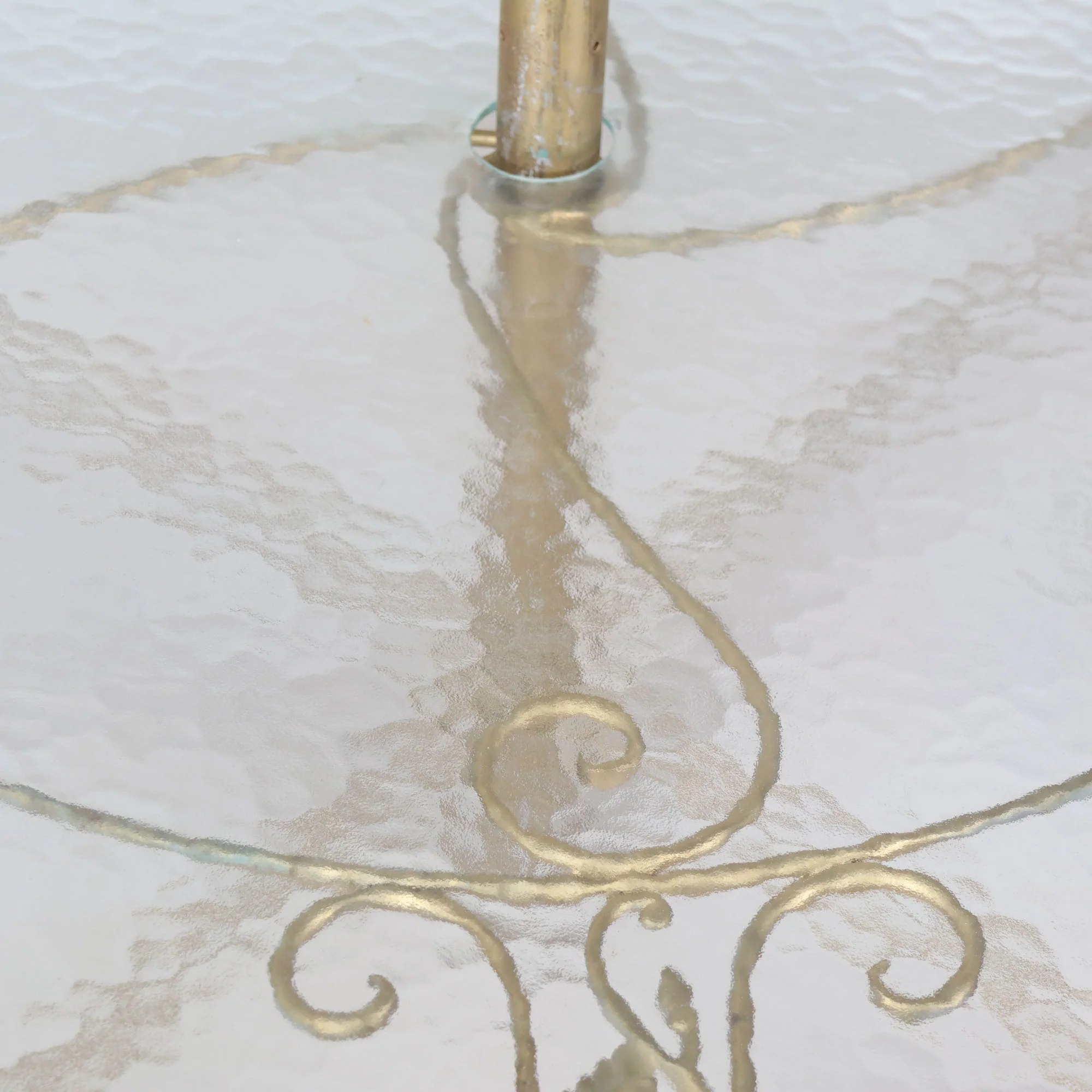 Brass Coffee Table with Glass Top and Candelabra Centerpiece - Image 7
