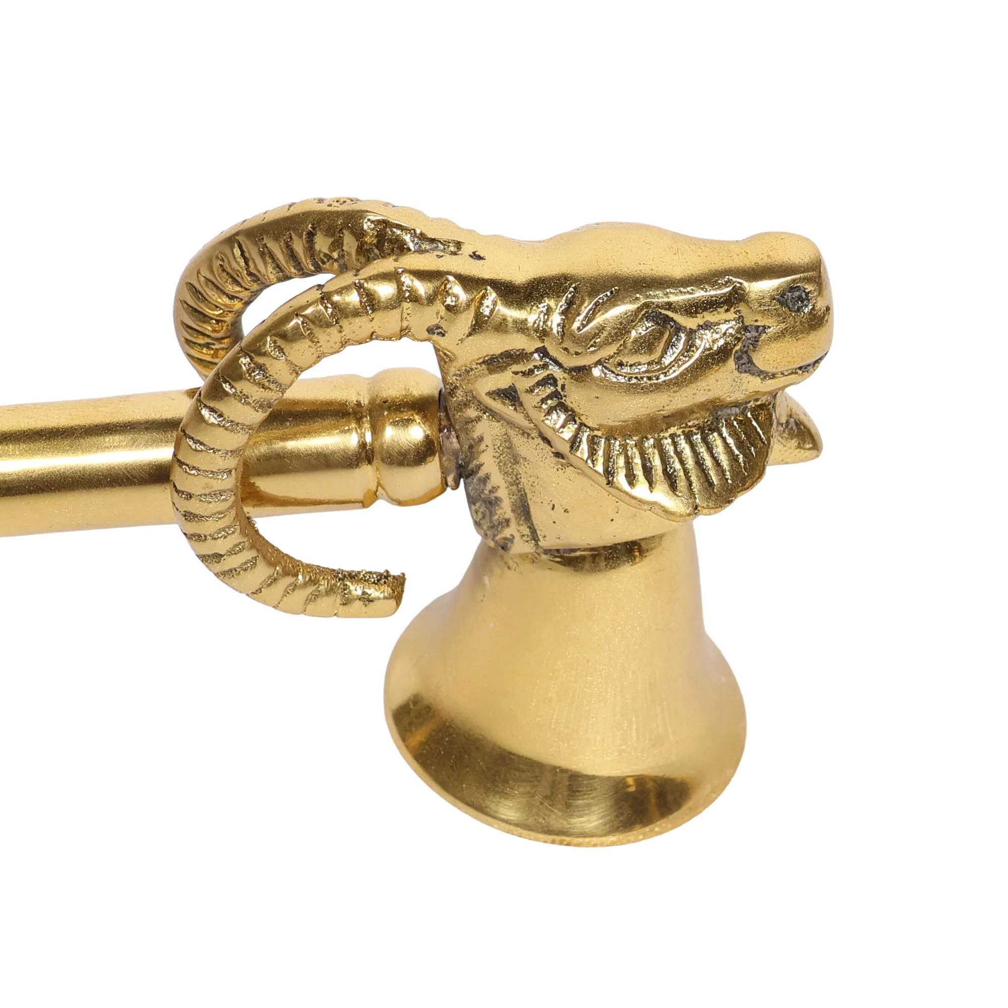 Brass Ram Head Candle Snuffer - Image 3