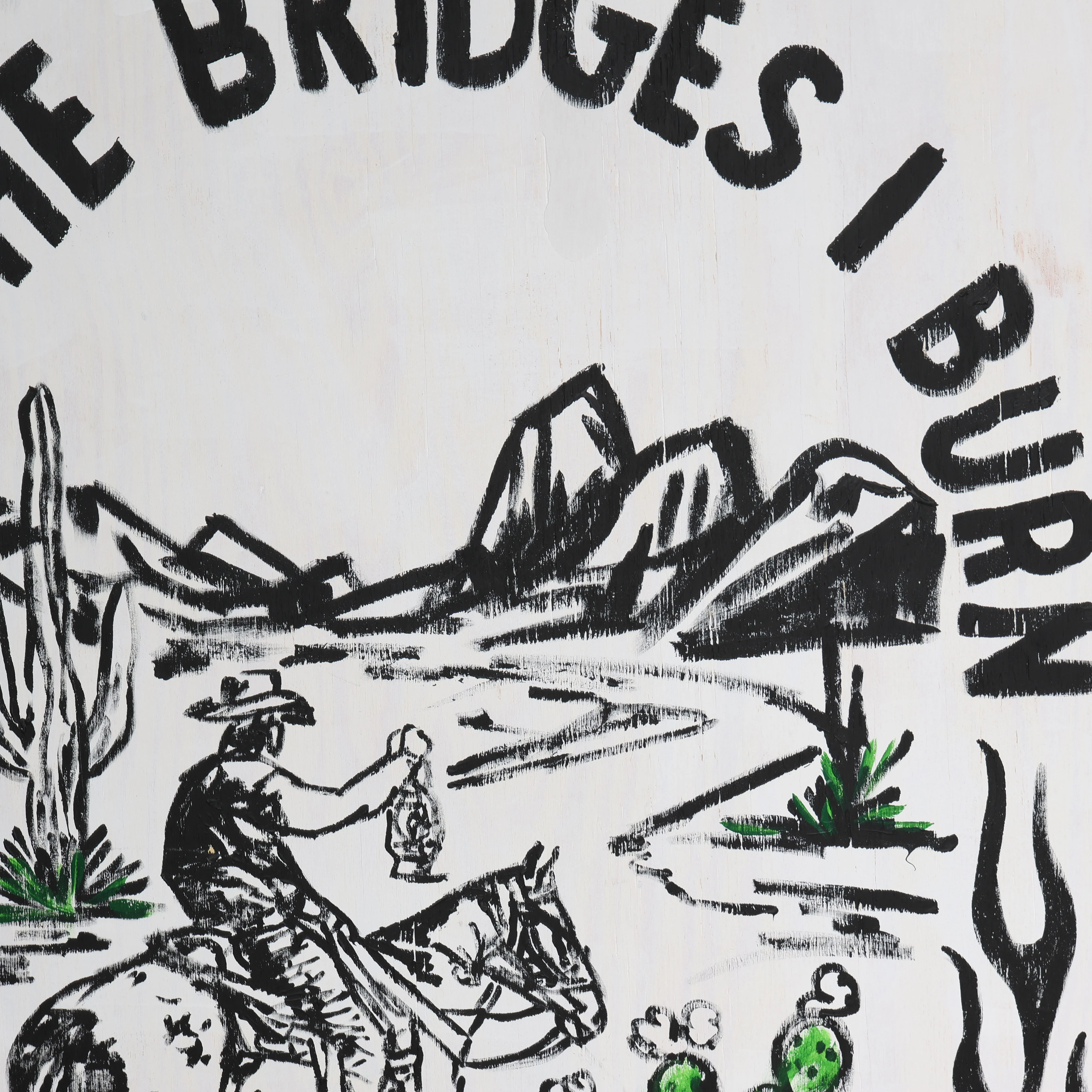 Bridges Burn Painting on Wood by Terry Hares - Image 5