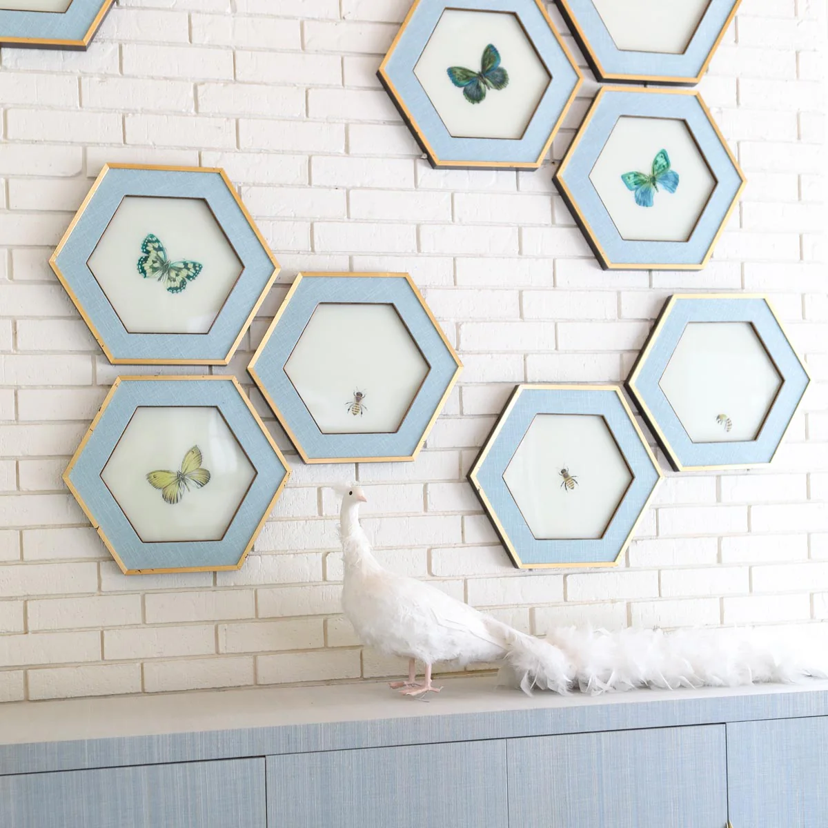 Bumble Bee Hexagon Art - Set of 5 - Image 2