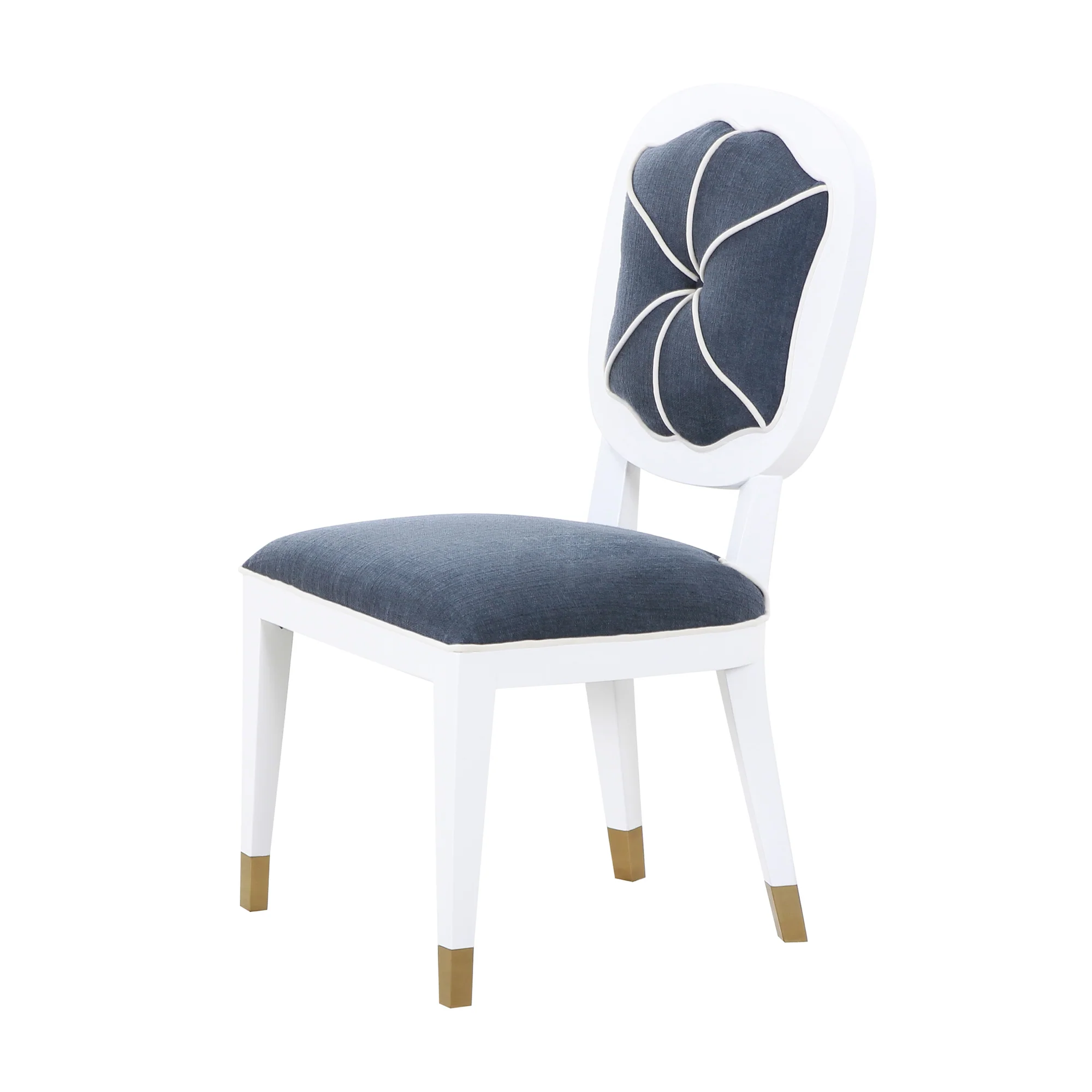 Carlyle Armless Dining Chair in Blue Tweed