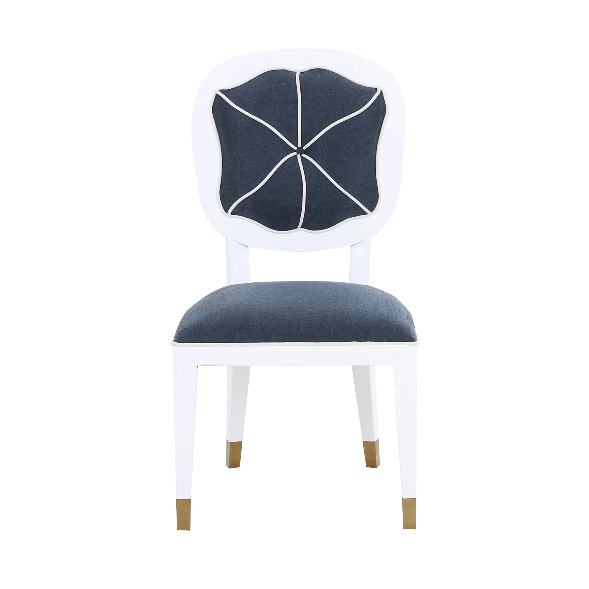Carlyle Armless Dining Chair in Blue Tweed - Image 3