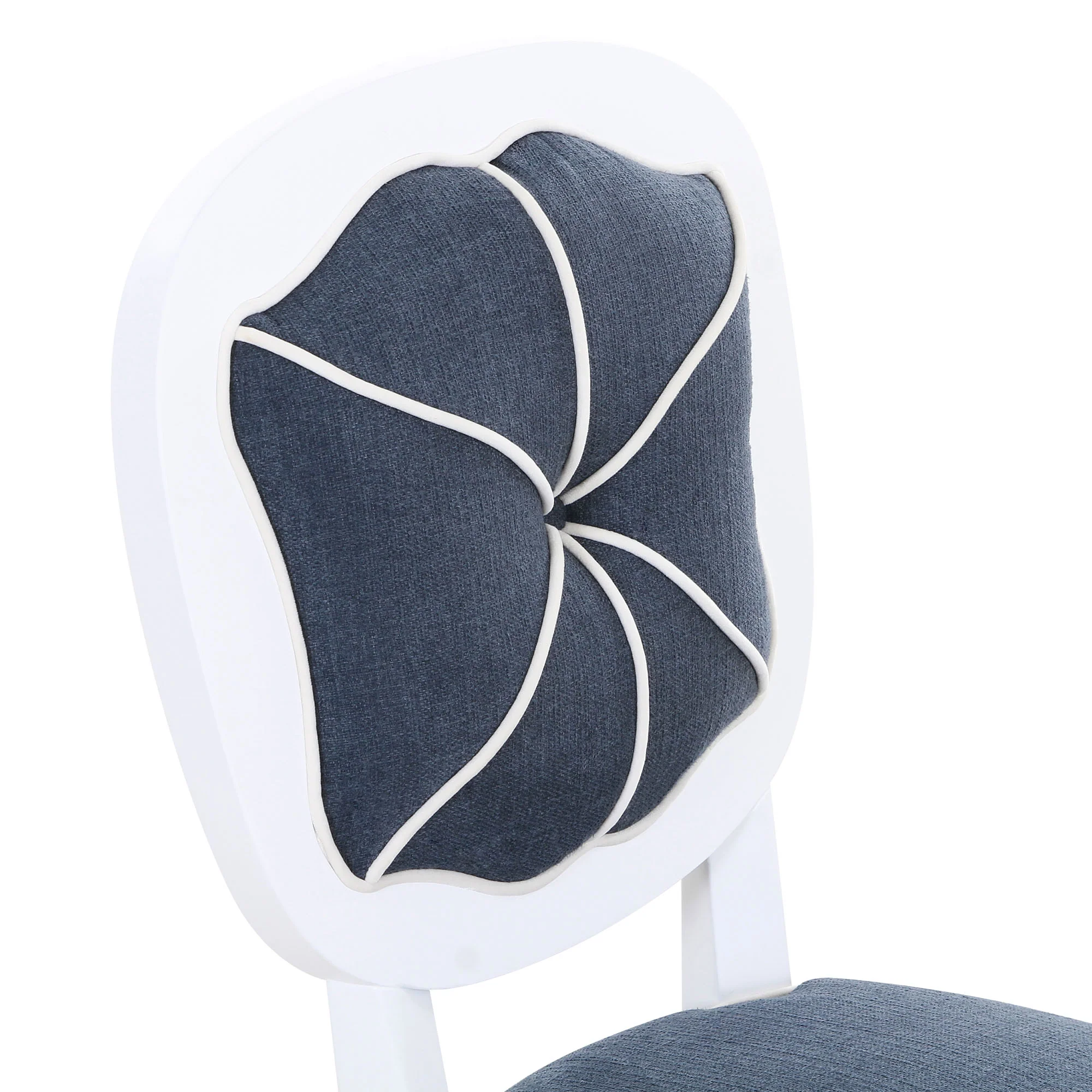 Carlyle Armless Dining Chair in Blue Tweed - Image 4
