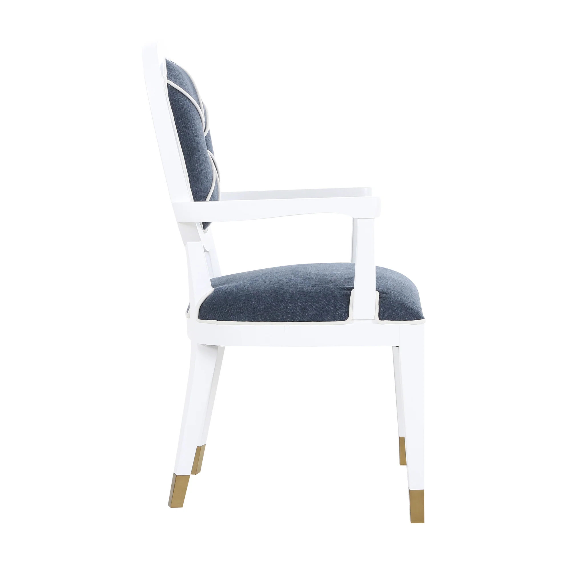 Carlyle Hostess Dining Chair in Blue Tweed - Image 3