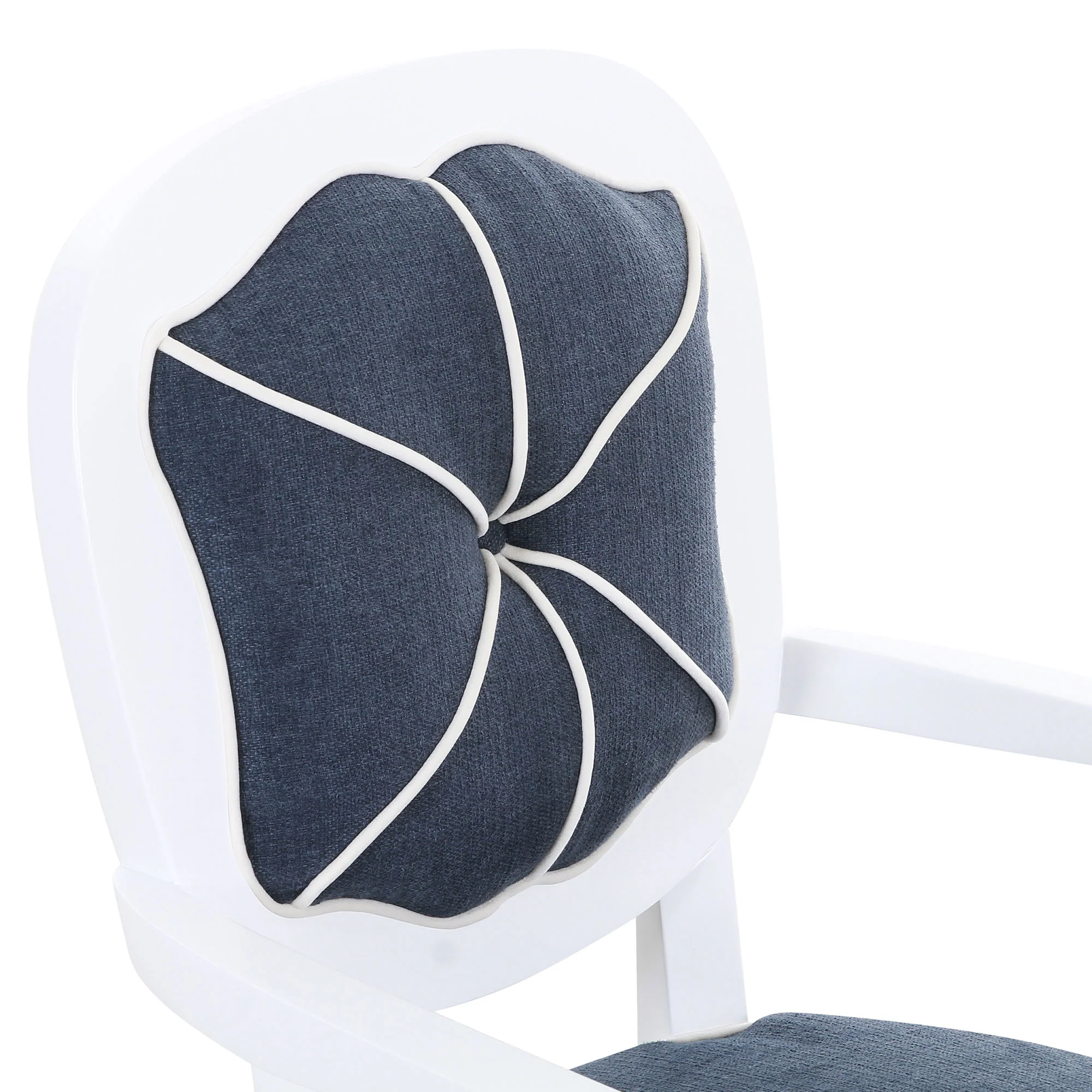 Carlyle Hostess Dining Chair in Blue Tweed - Image 4