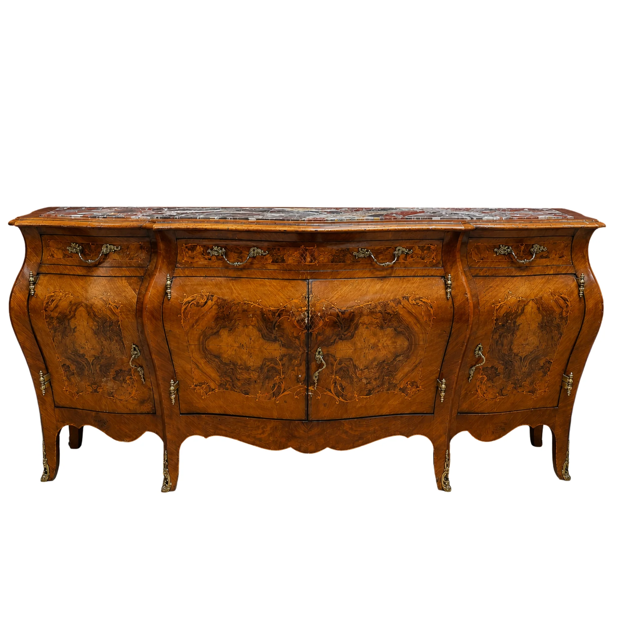 French Marble Top Sideboard, early 20th century