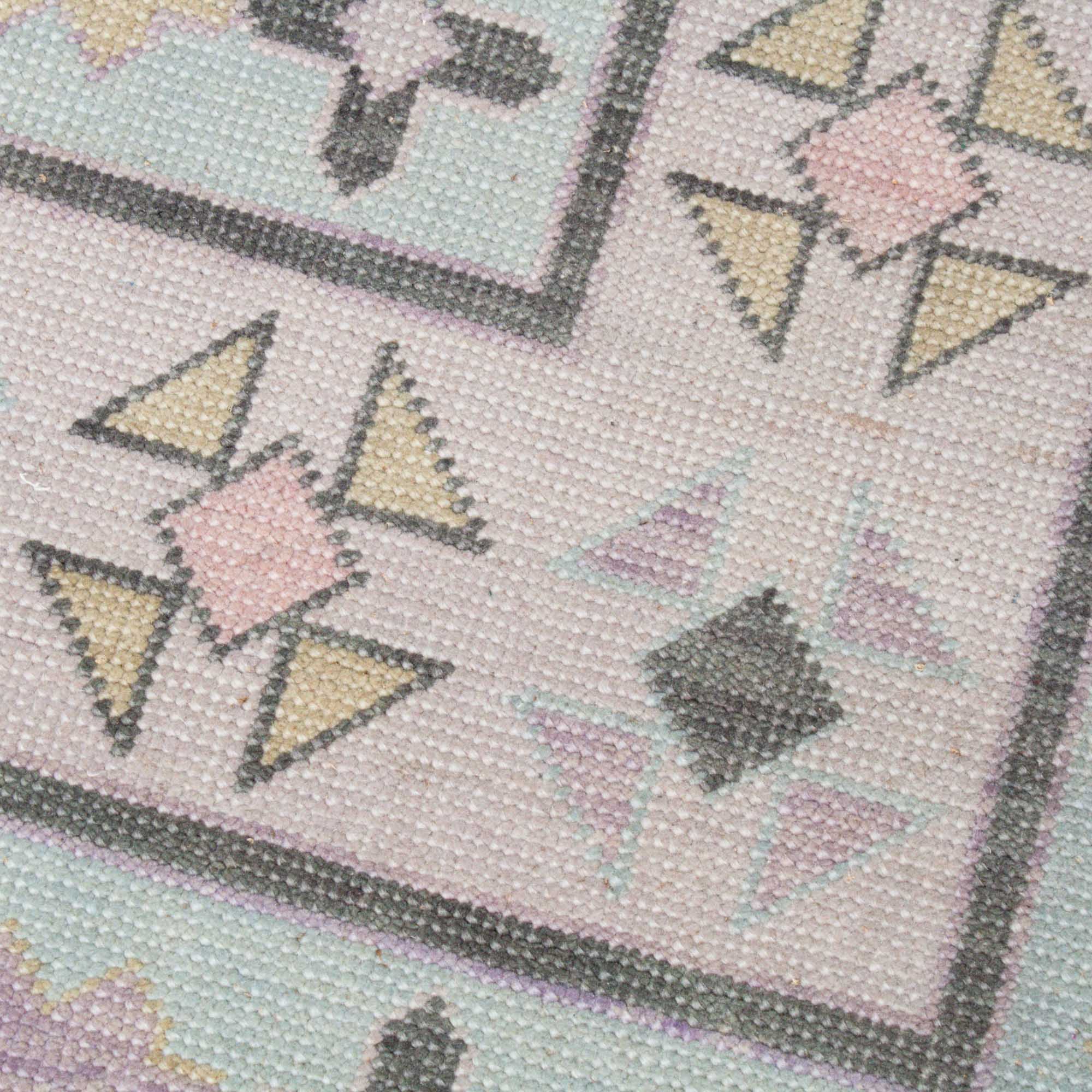 Celeste Blue Turkish Knot Rug - Image 3
