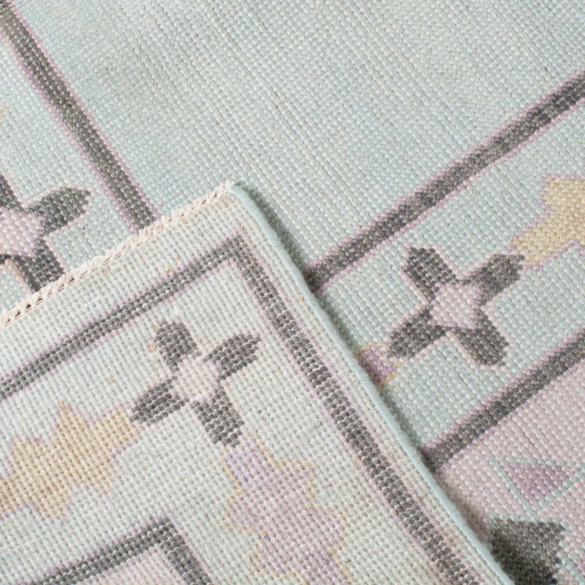 Celeste Blue Turkish Knot Rug - Image 4
