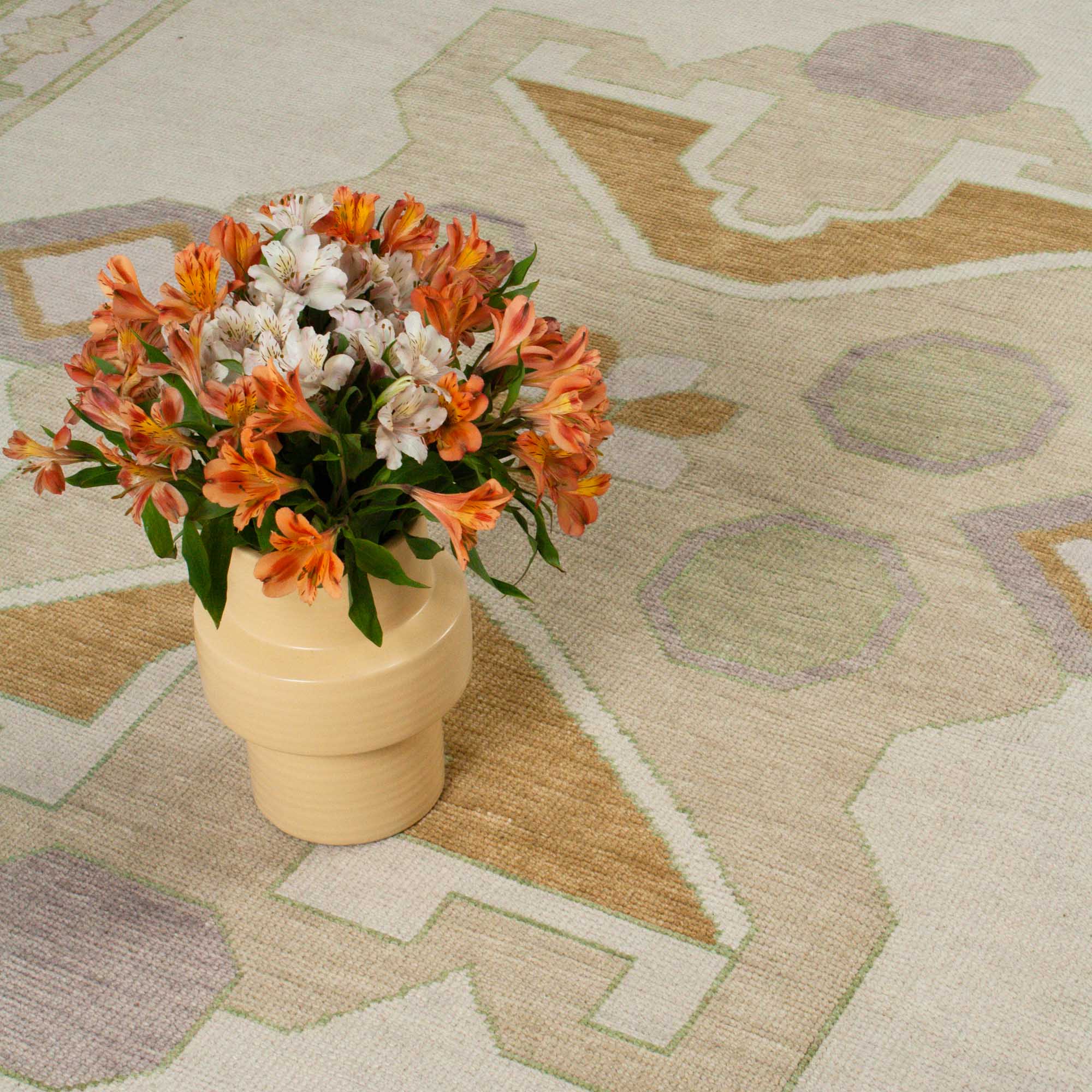 Celeste Olive Turkish Knot Rug - Image 2