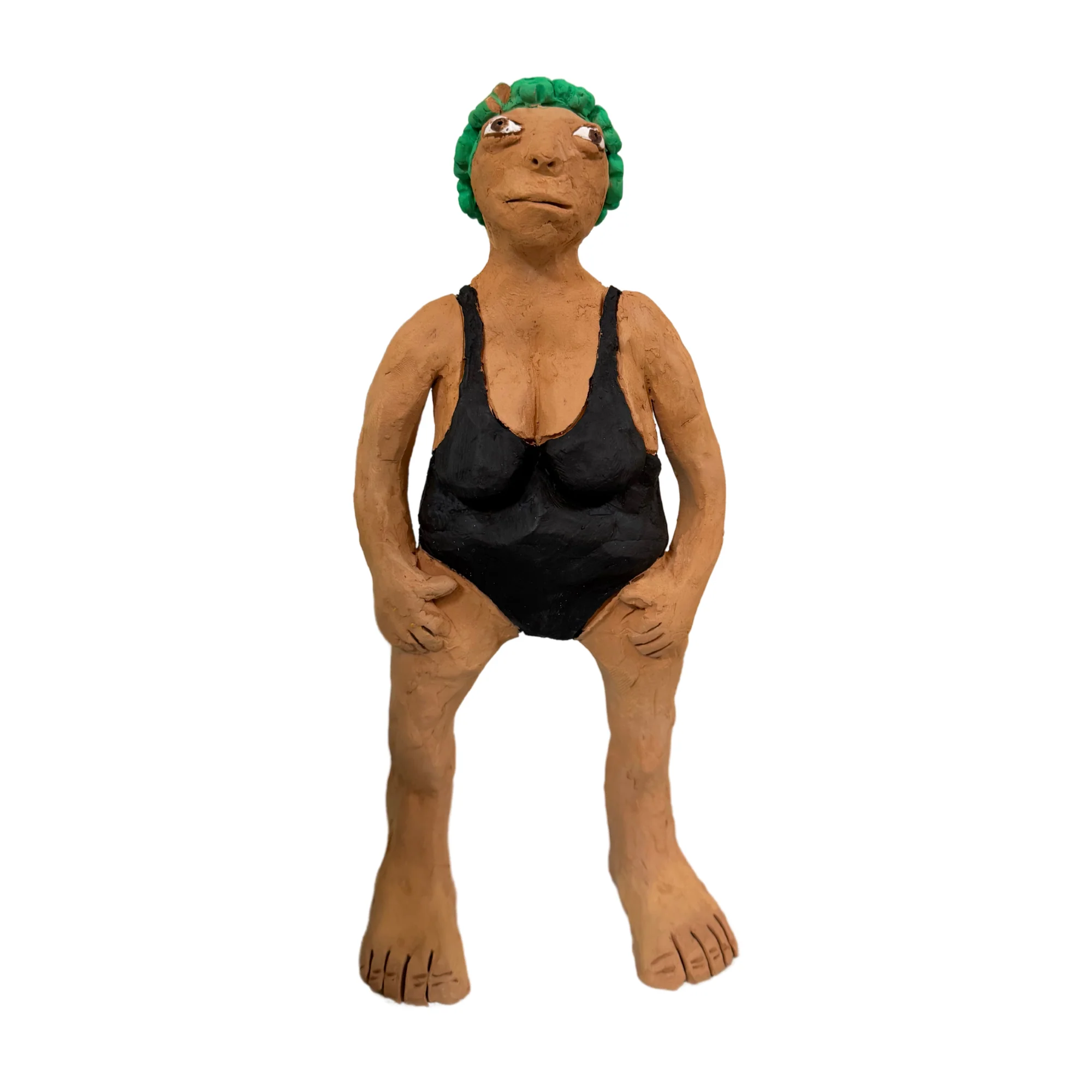 Ceramic Bathing Woman in Terracotta