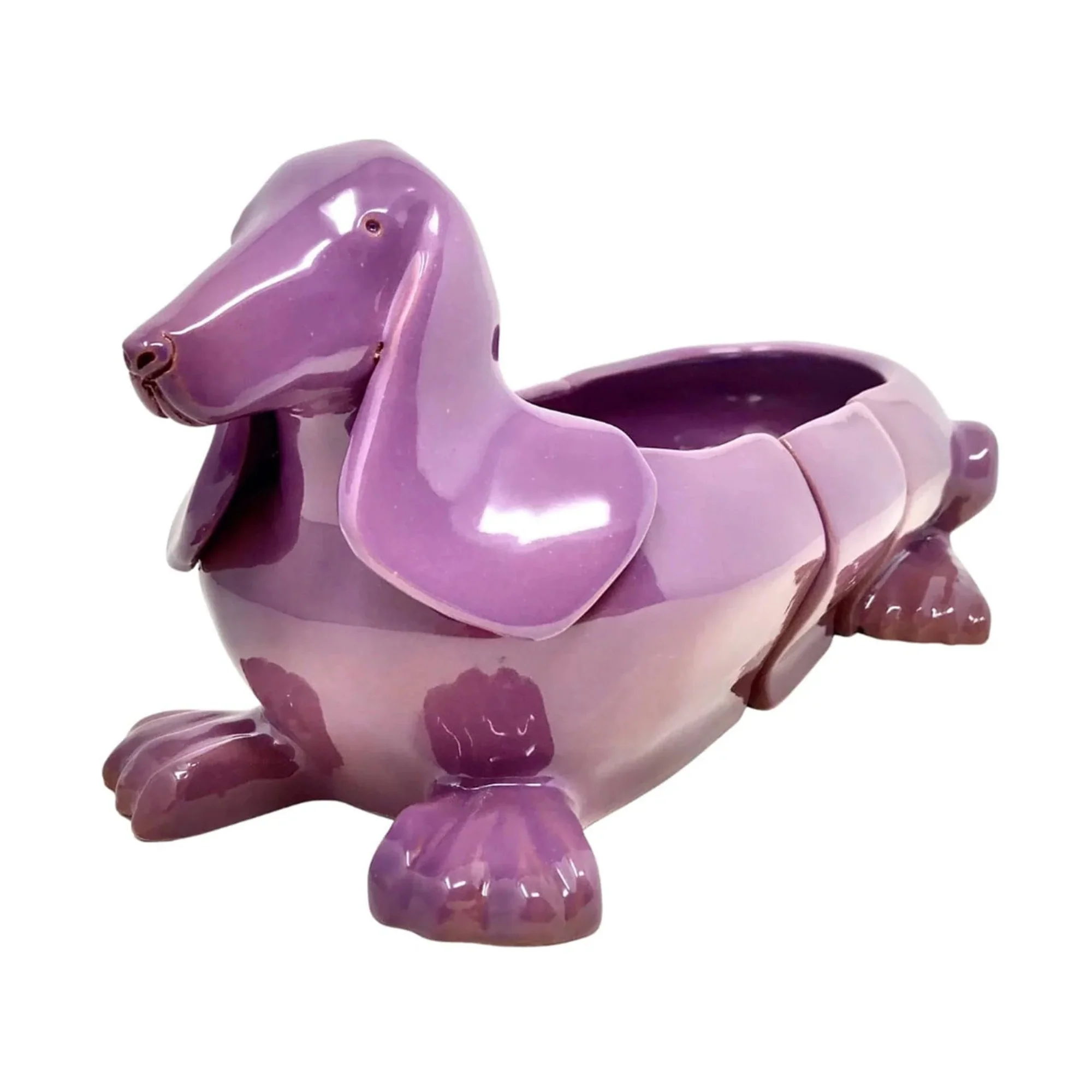 Ceramic Dog Tripartite in Purple