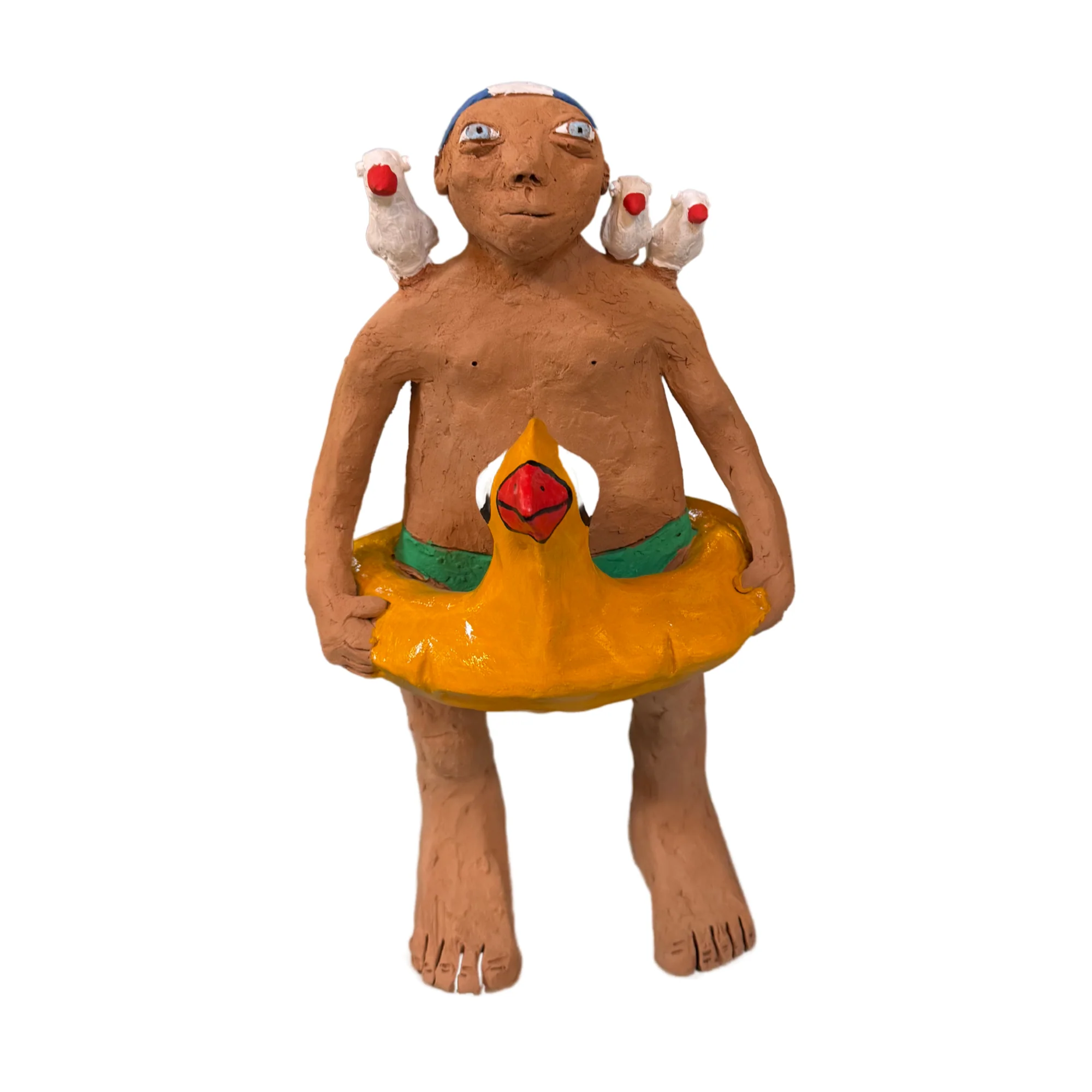 Ceramic Lifebuoy Man in Terracotta