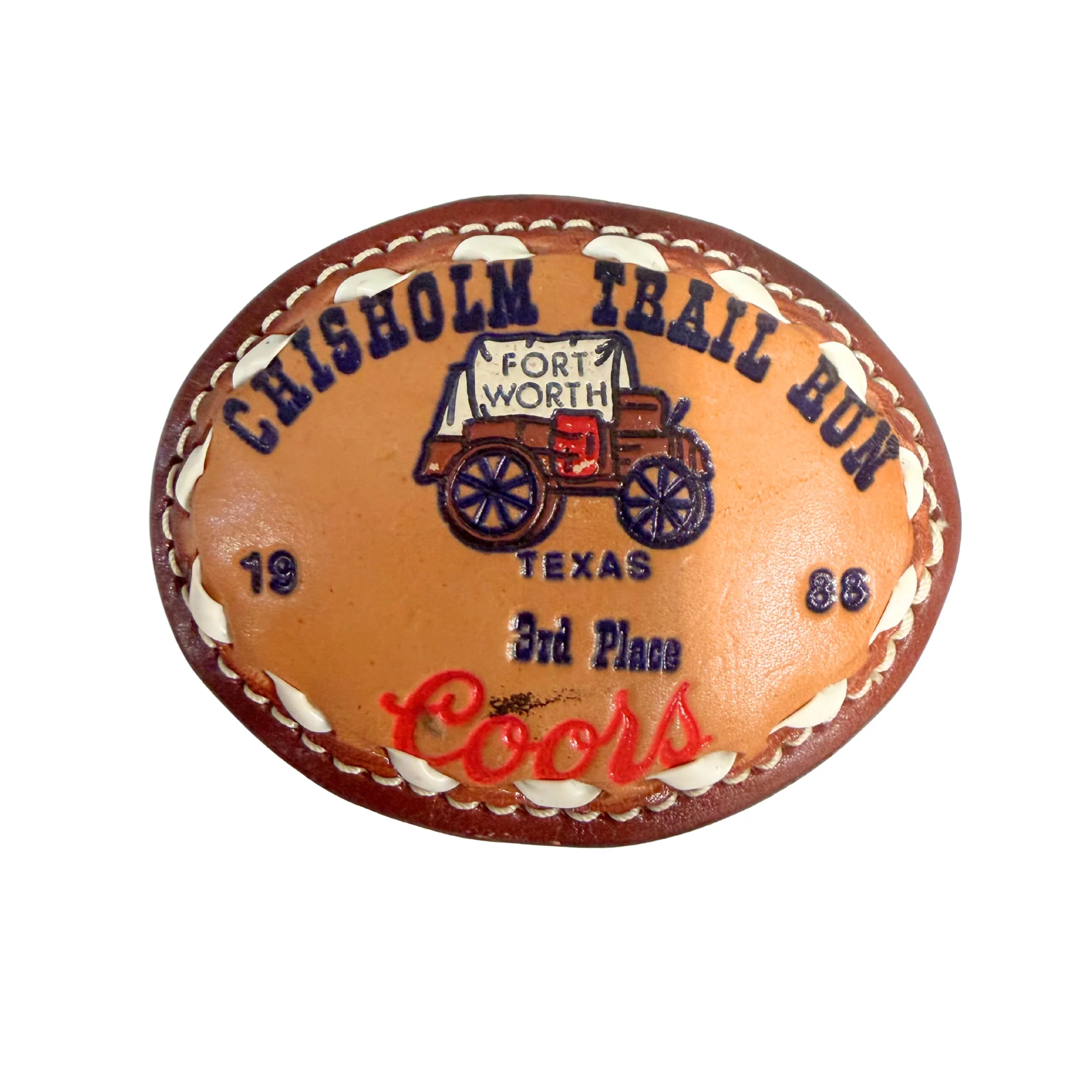 Chisholm Trail Vintage Leather Belt Buckle #1