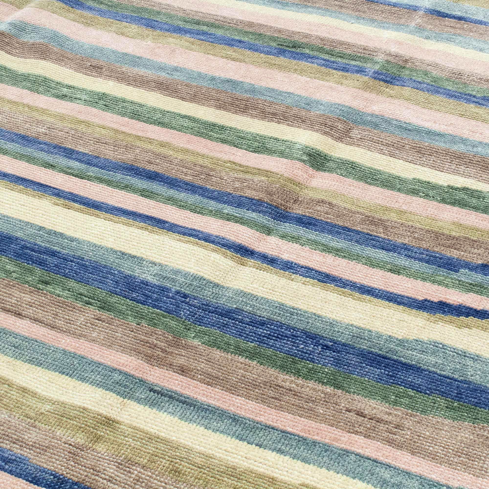 Cornflower Paint Mix Turkish Knot Rug - Image 3