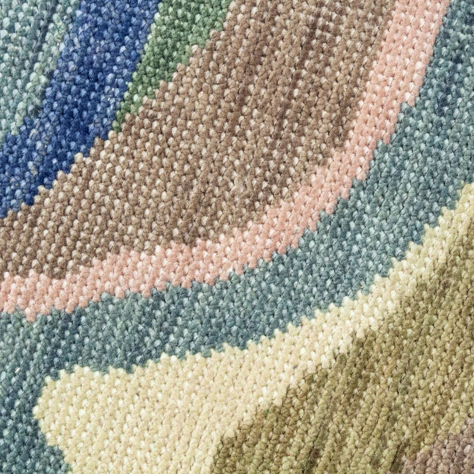 Cornflower Paint Mix Turkish Knot Rug - Image 4