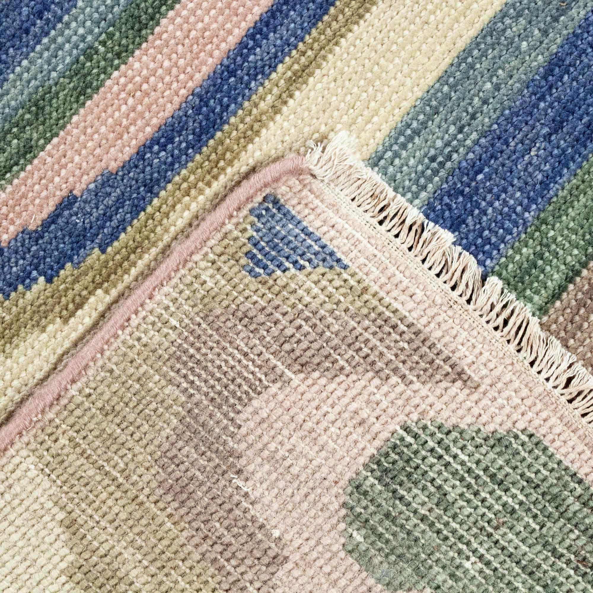 Cornflower Paint Mix Turkish Knot Rug - Image 5