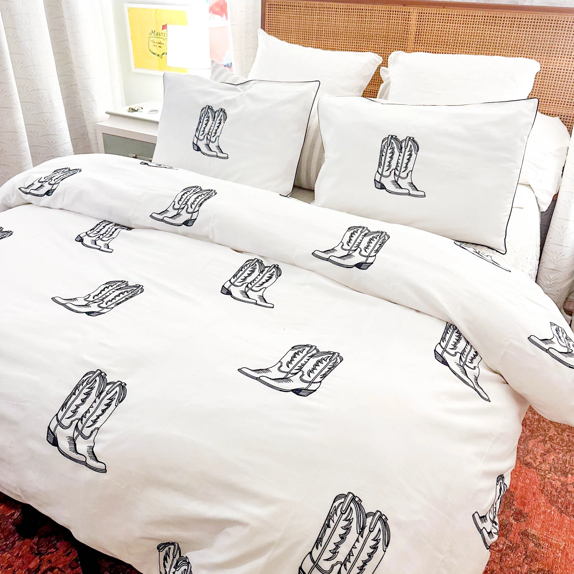 Cowboy Boot Duvet Cover in Black - Image 2