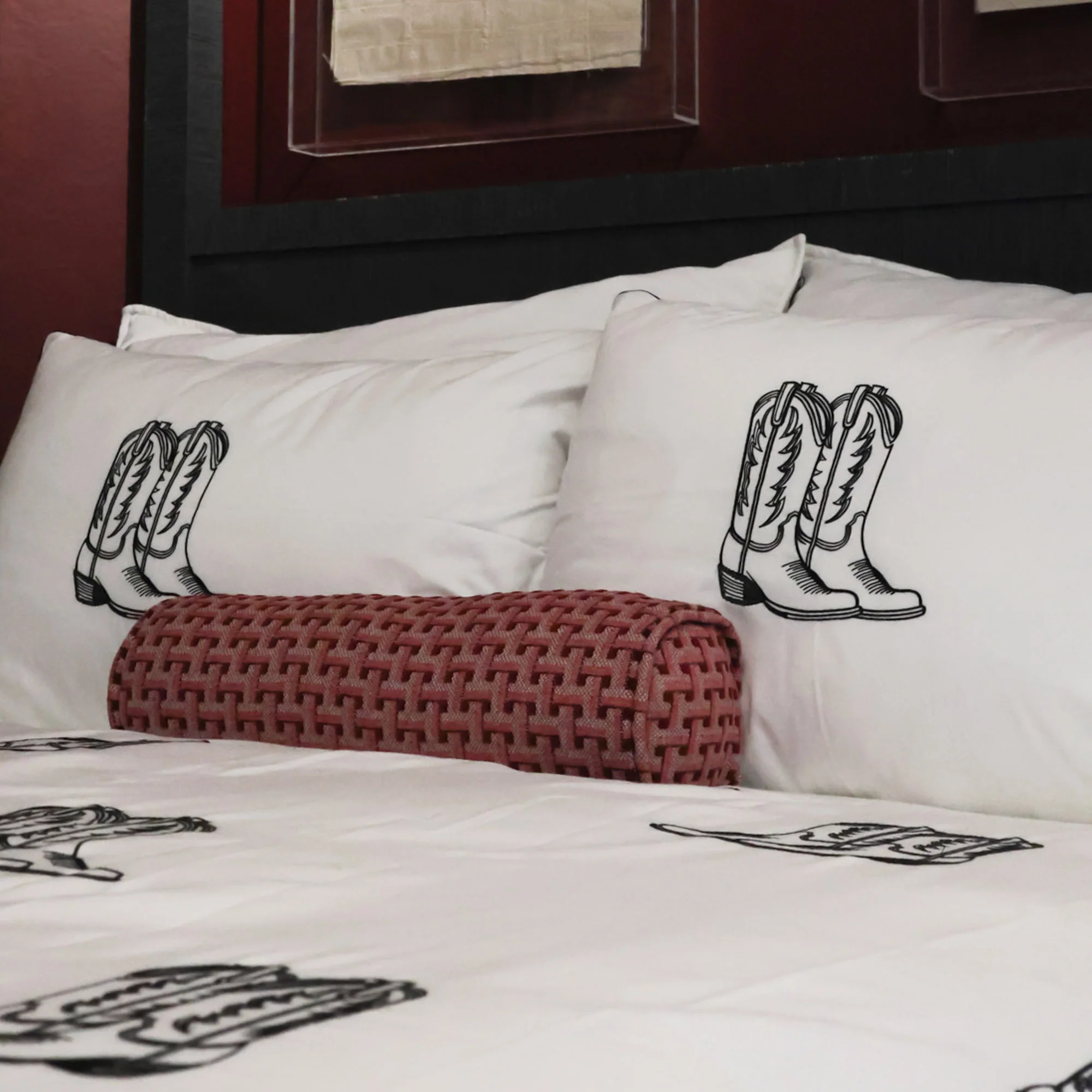Cowboy Boot Duvet Cover in Black - Image 3