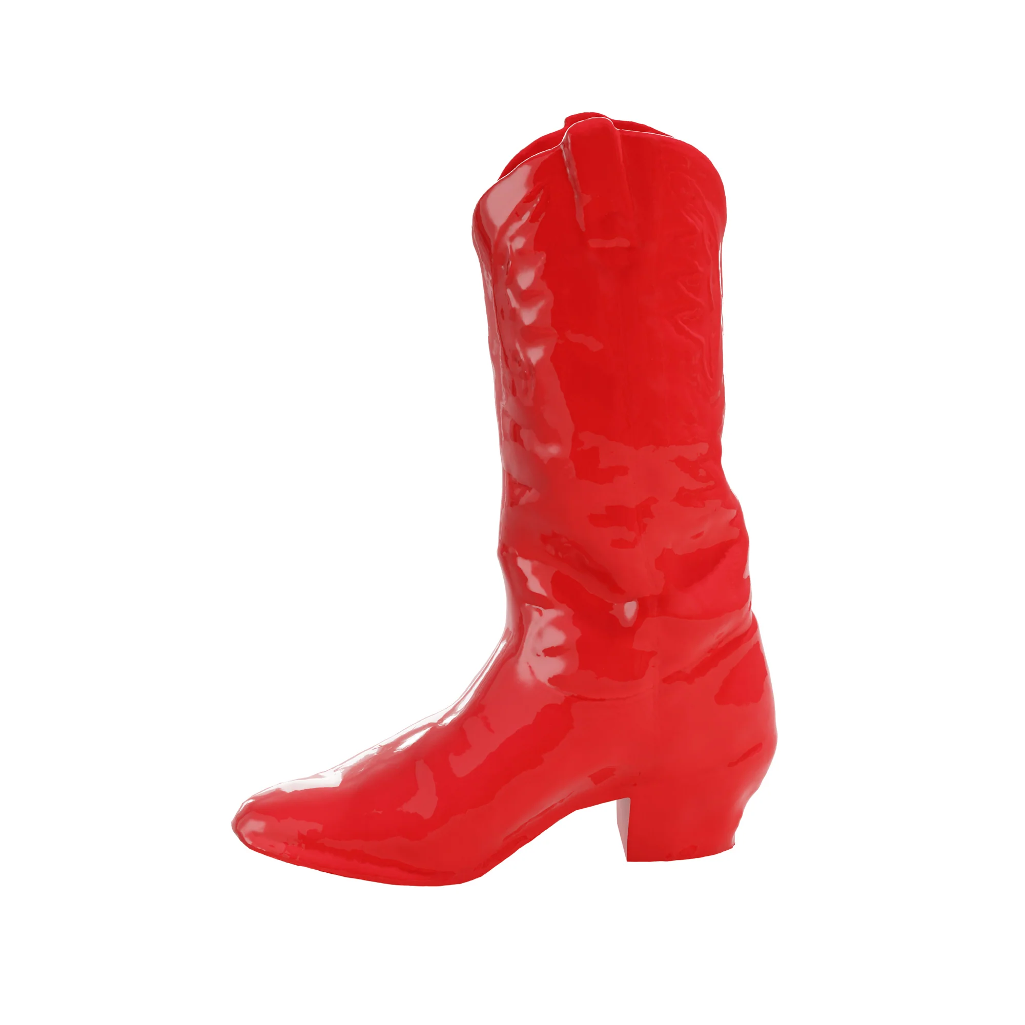 Cowboy Boot Vase in Cherry Red - Image 3