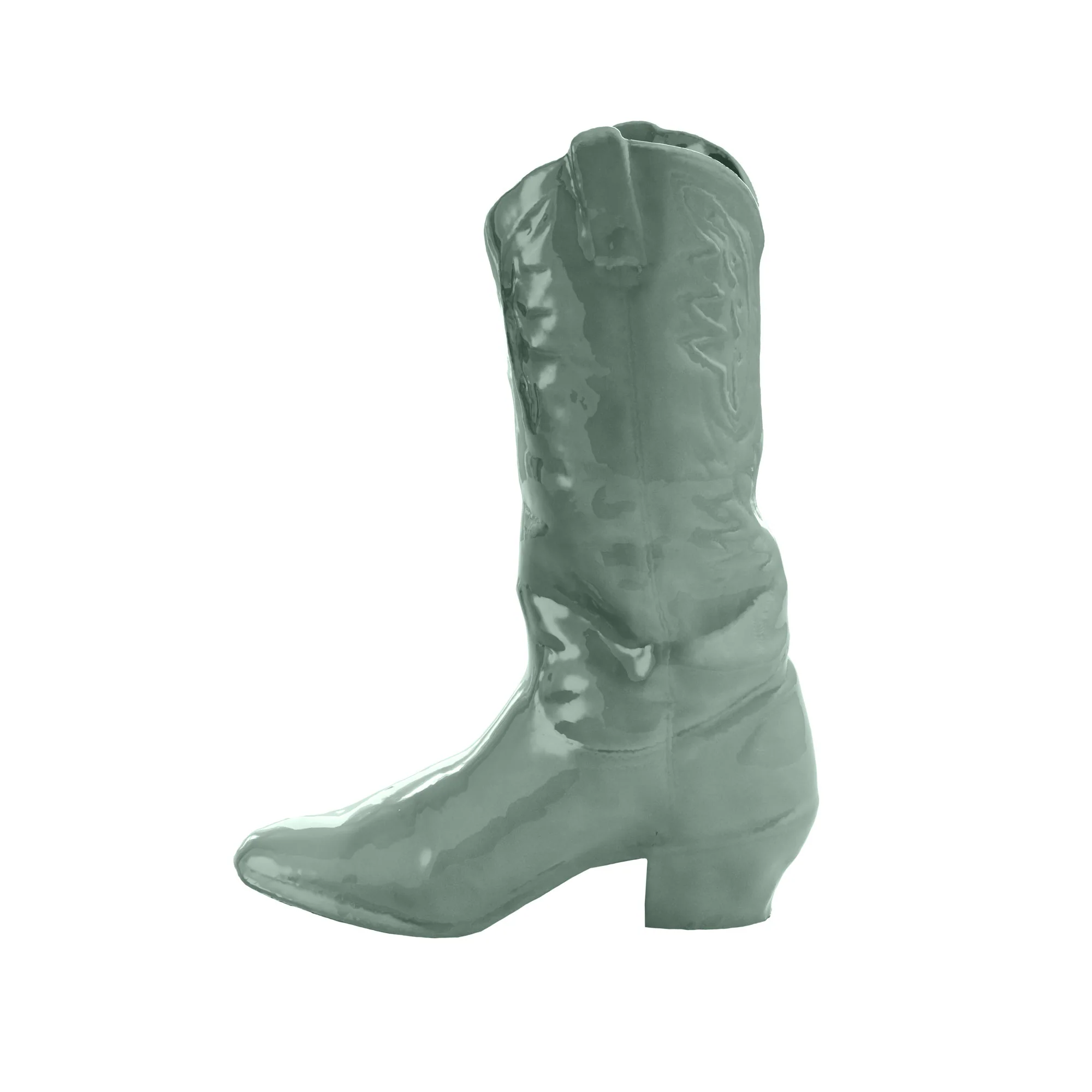 Cowboy Boot Vase in Sage - Image 3