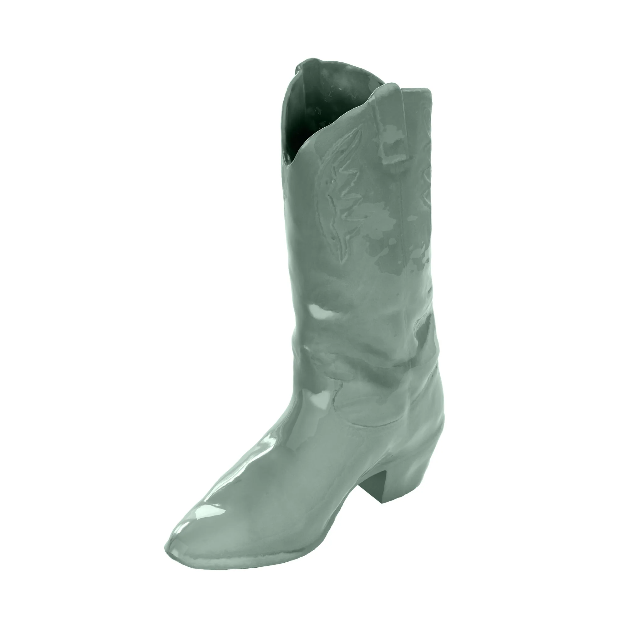 Cowboy Boot Vase in Sage - Image 4