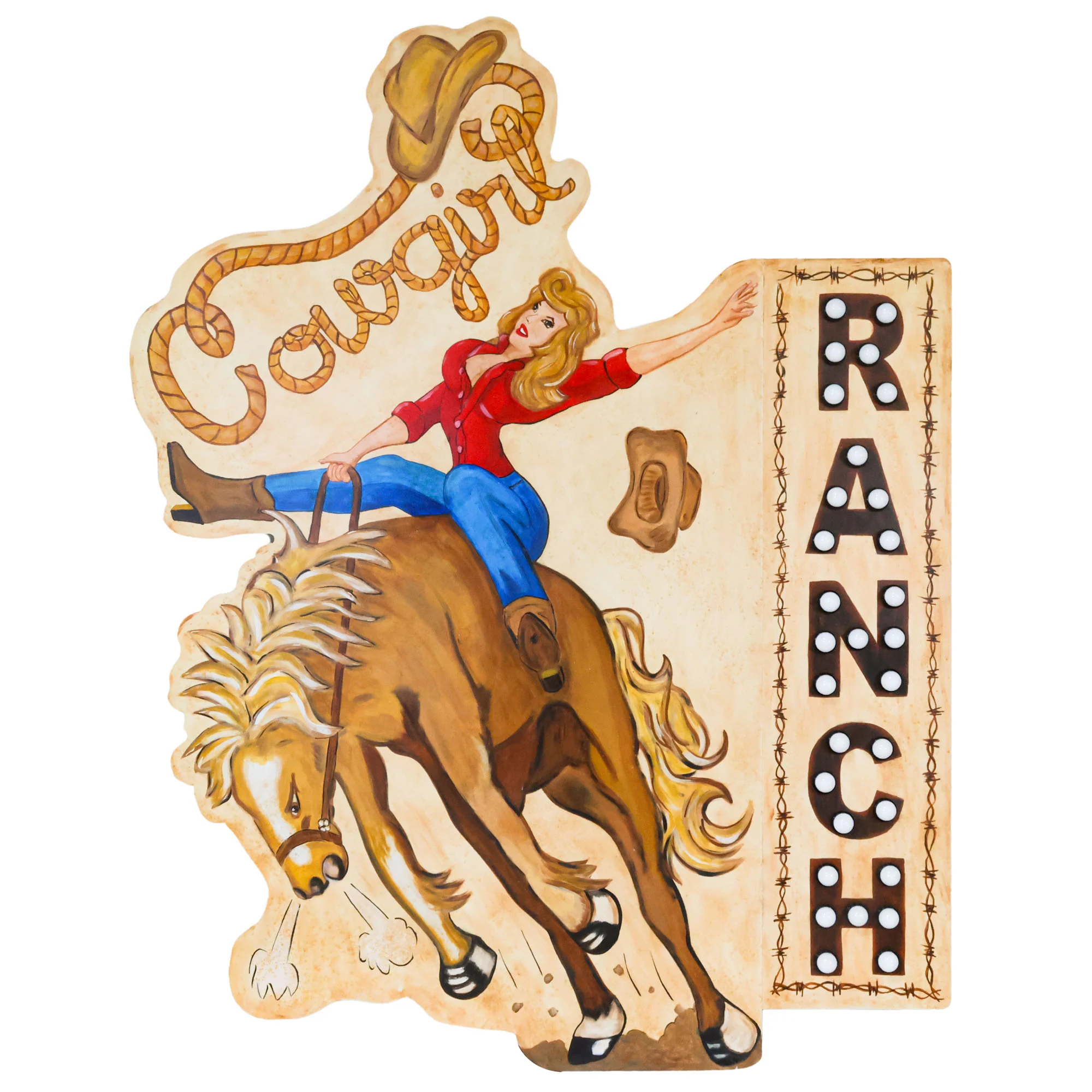 Cowgirl Ranch Light Up Sign - Image 2