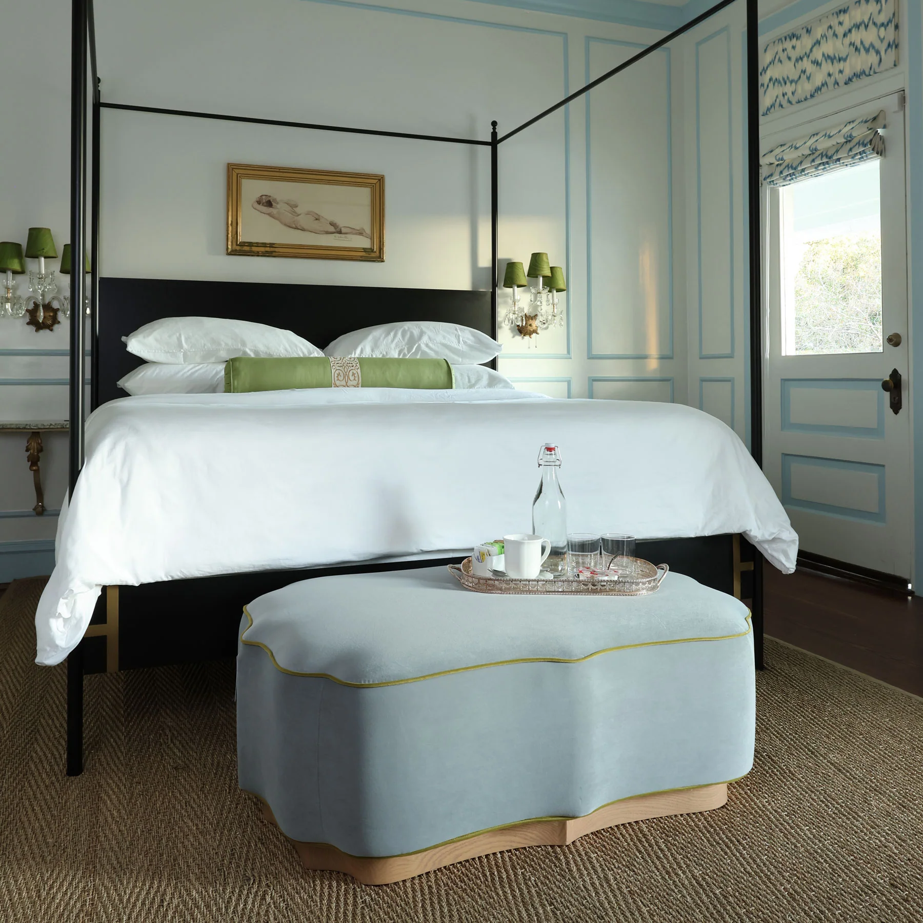 Cruz Ottoman in Soft Blue - Image 2