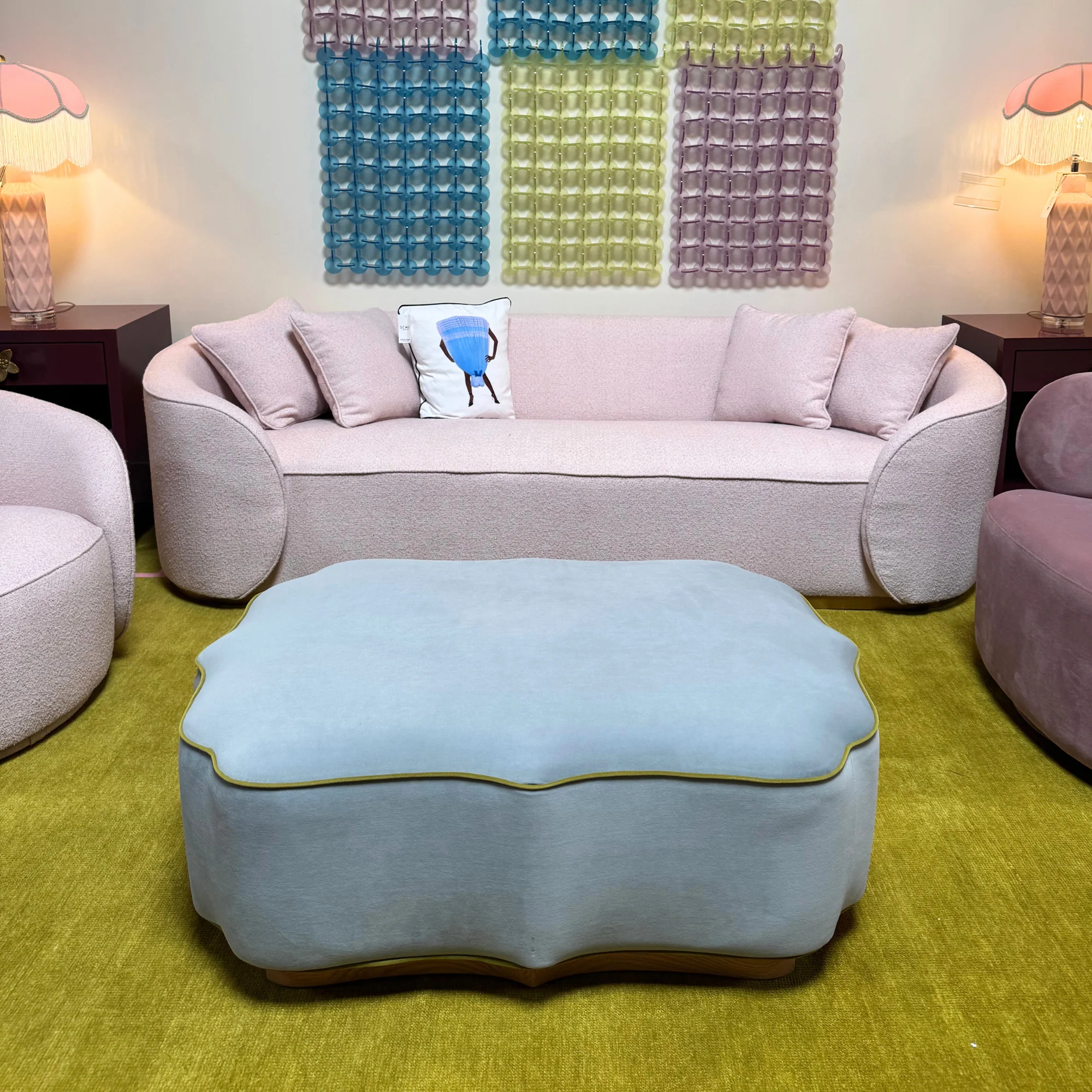 Cruz Ottoman in Soft Blue - Image 4
