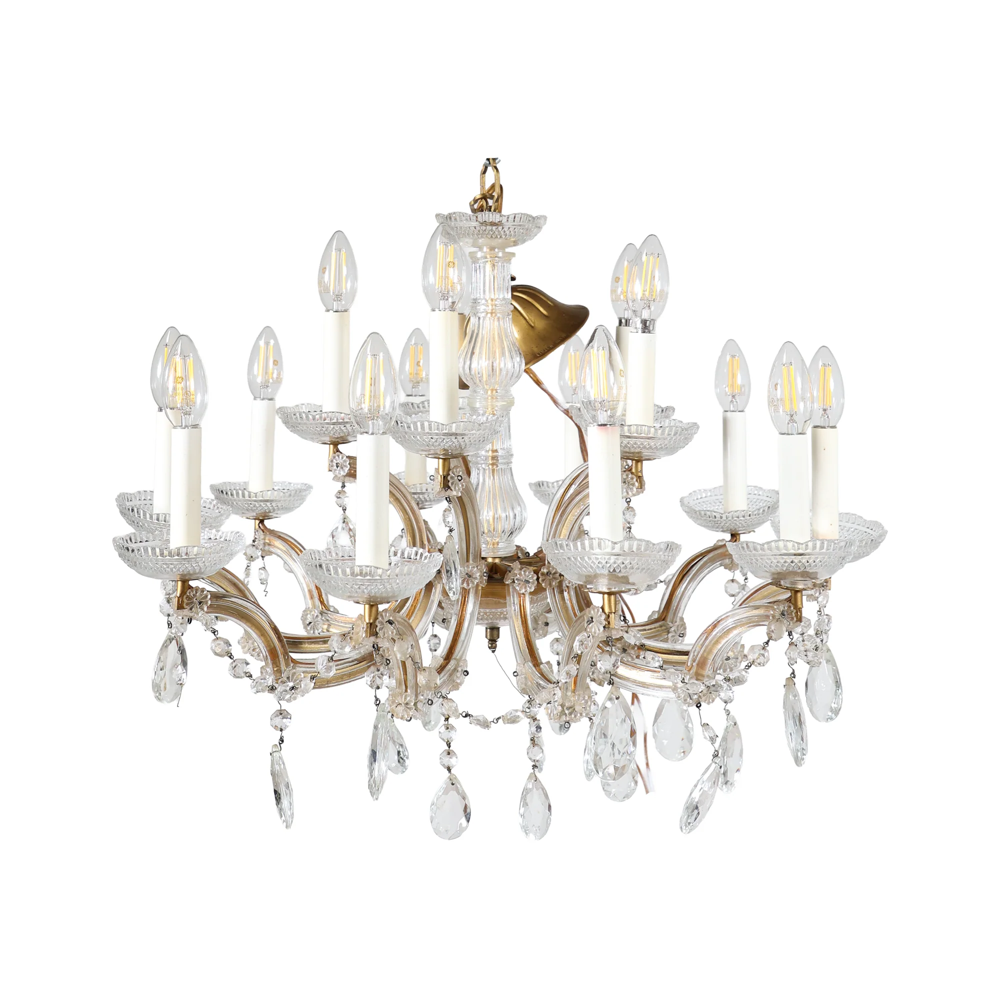 Crystal Chandelier with Floral Detail #1