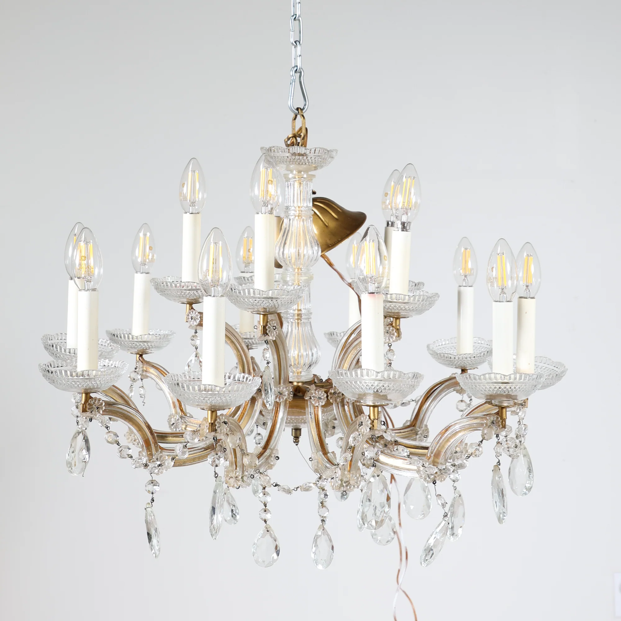Crystal Chandelier with Floral Detail #1 - Image 2