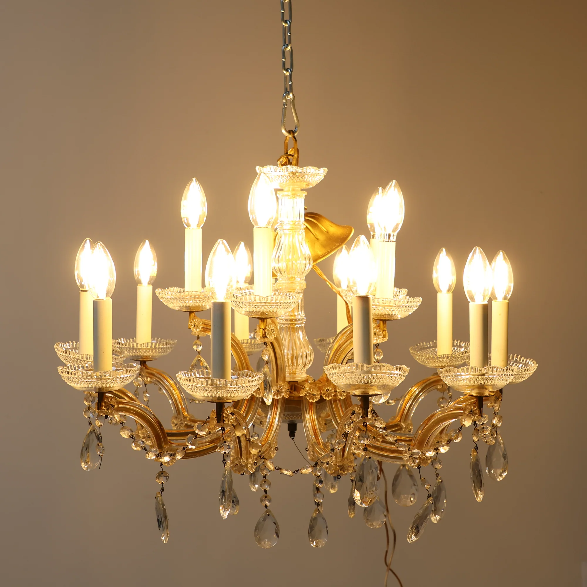 Crystal Chandelier with Floral Detail #1 - Image 3