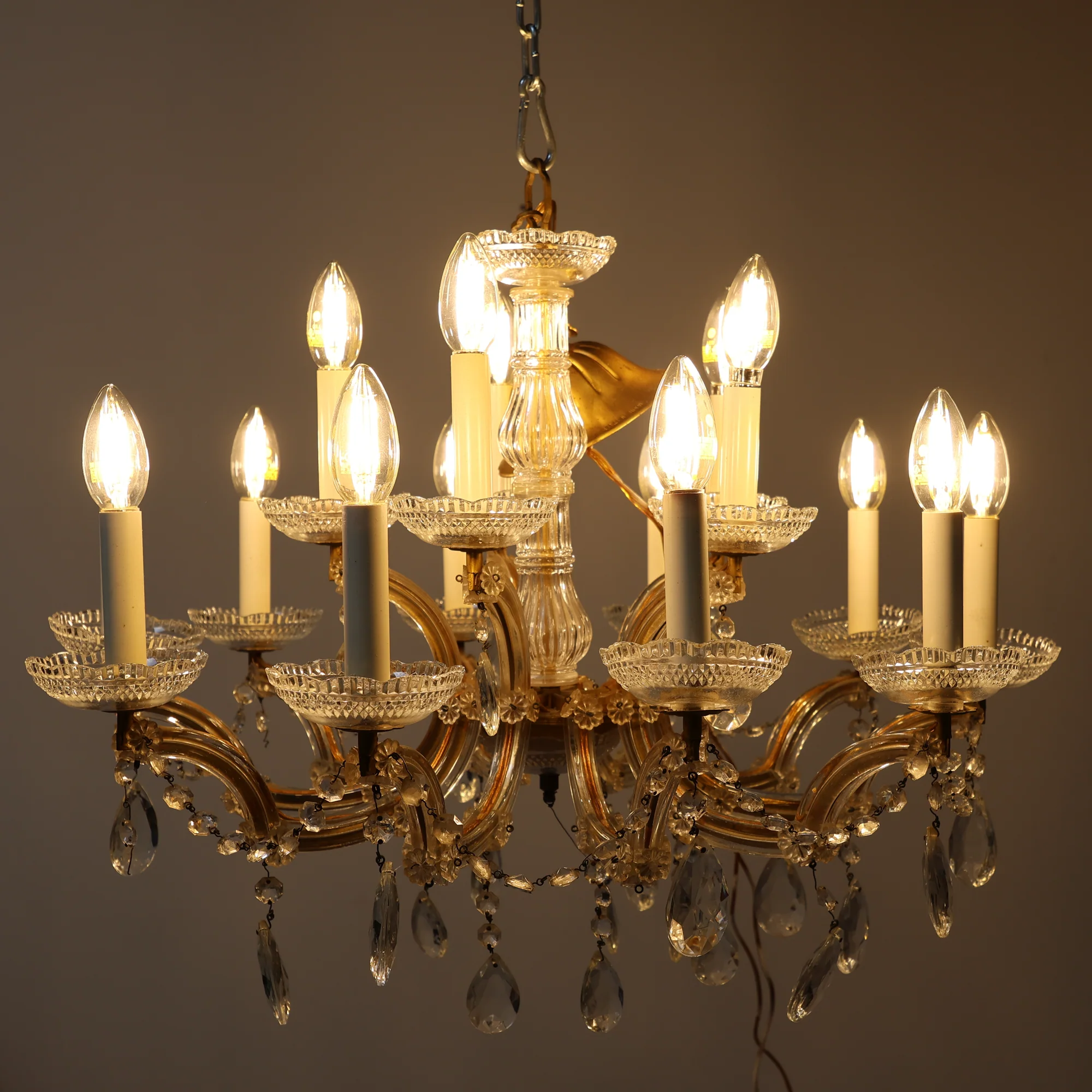 Crystal Chandelier with Floral Detail #1 - Image 4