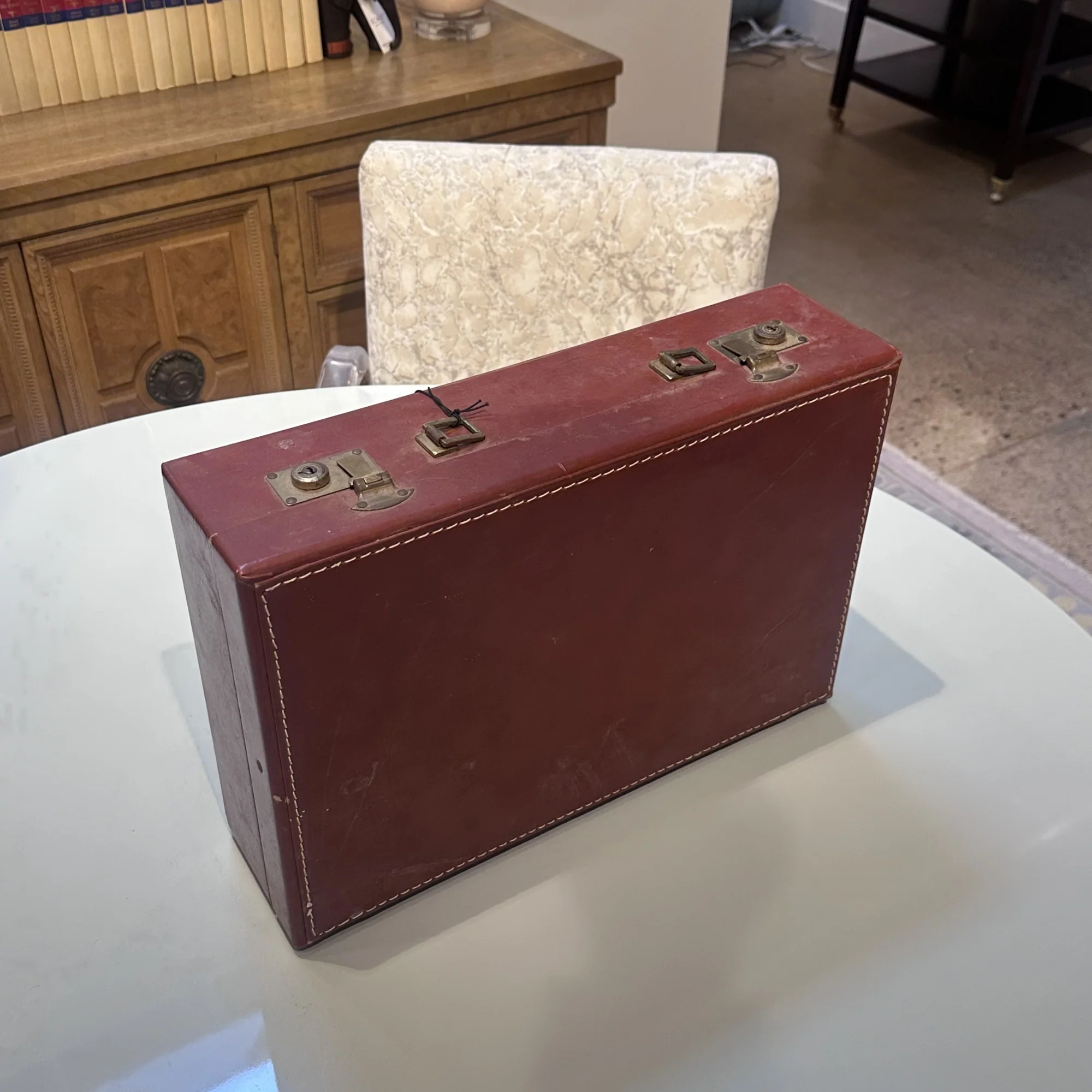 Vintage Red Suitcase - Image 2