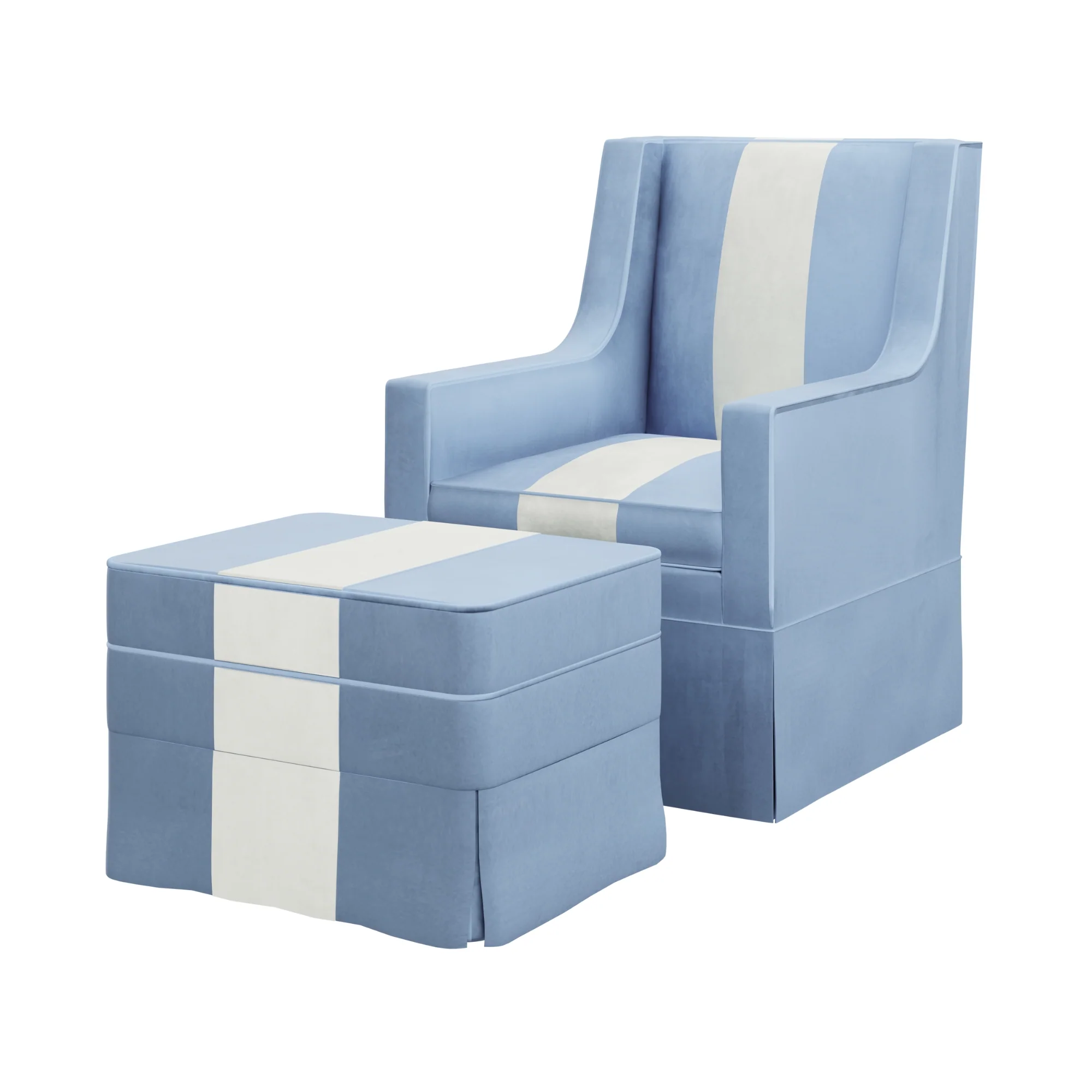 Custom Aveline Chair and Ottoman