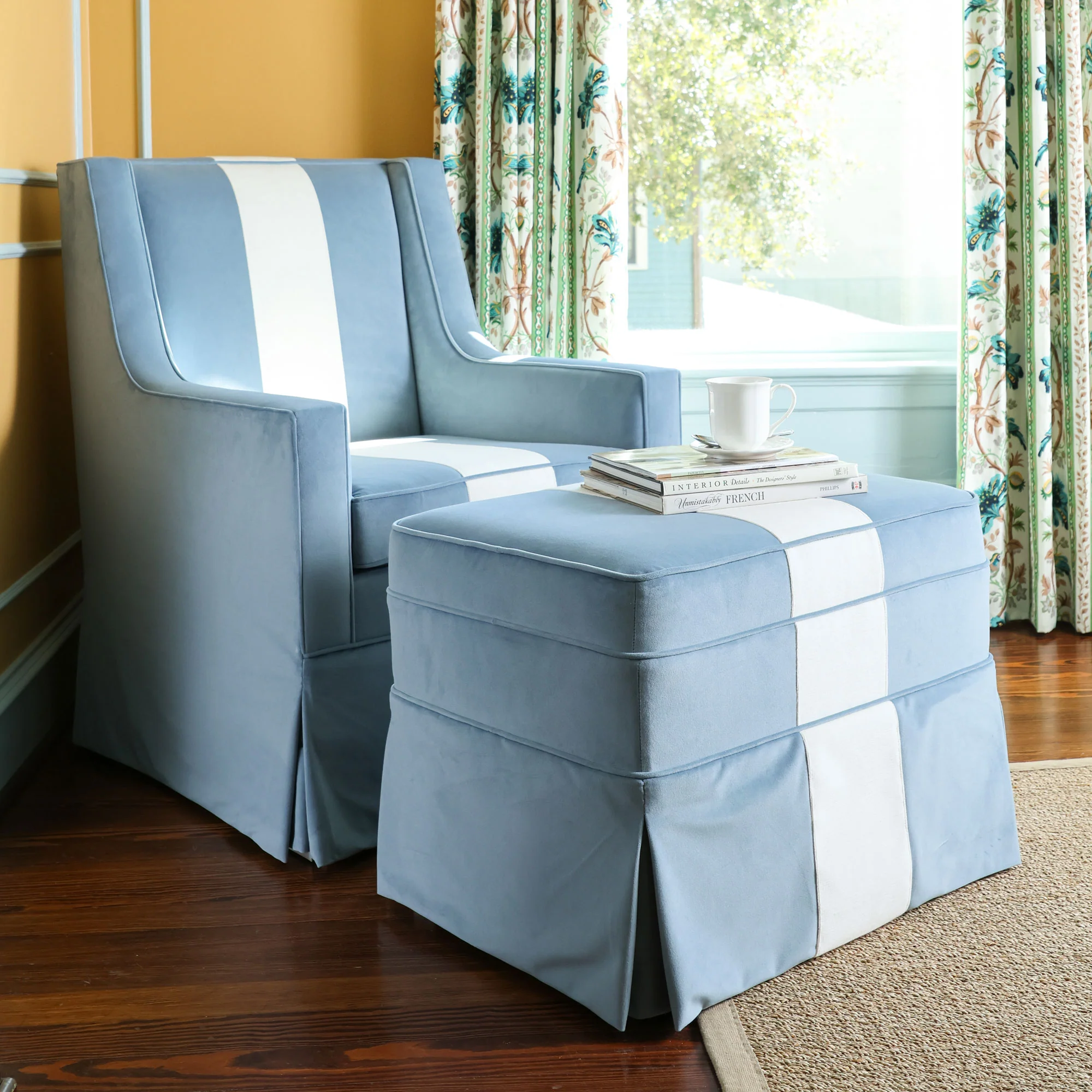 Custom Aveline Chair and Ottoman - Image 2