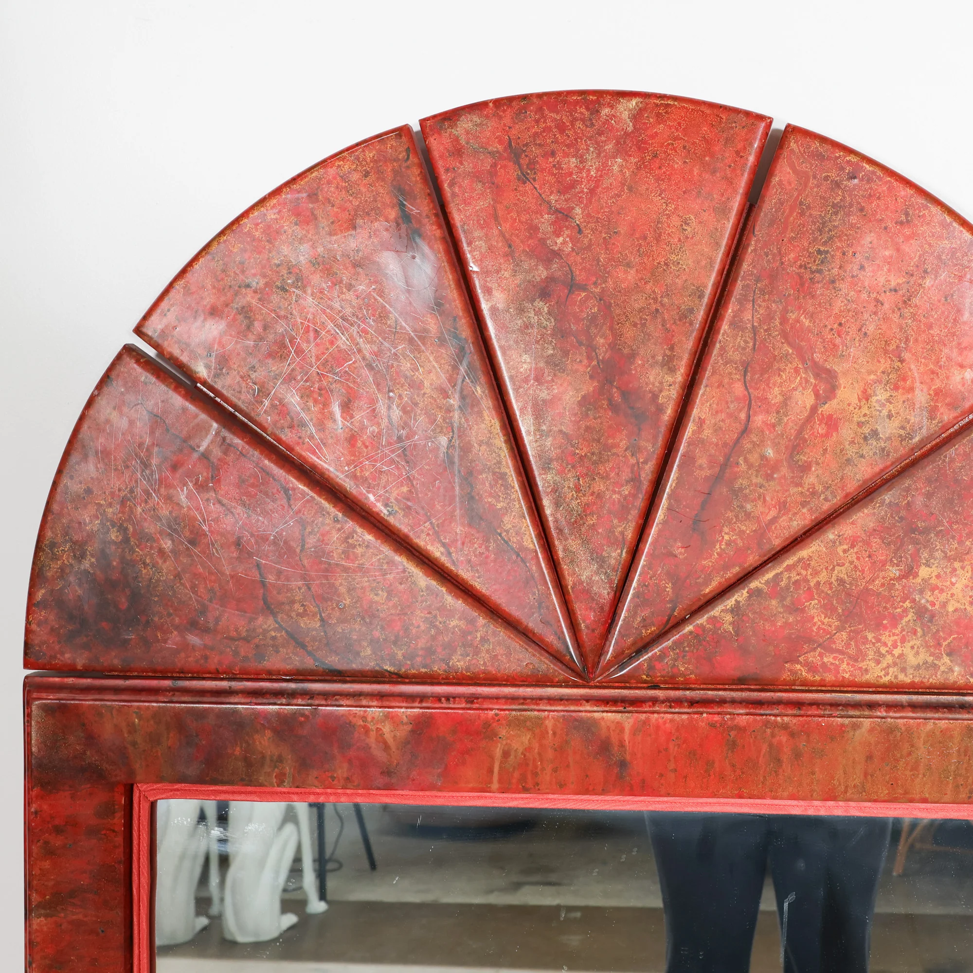 Red Marbled Finish Mirror - Image 3
